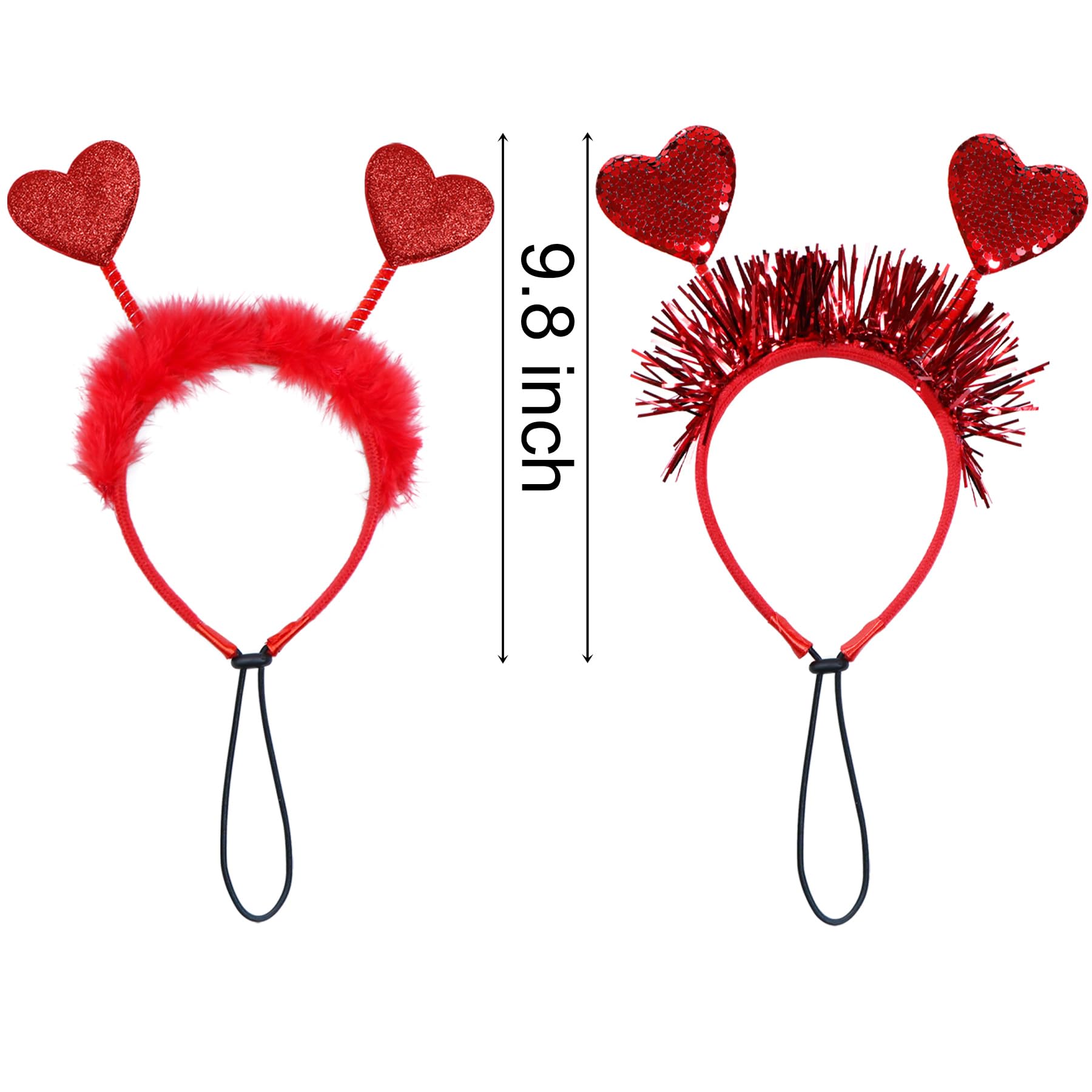 Jotfa 4 Pack Valentine'S Day Dog Bandanas Costumes, Valentines Dog Outfits Heart Headband For Small Medium Large Dogs (Red, Free