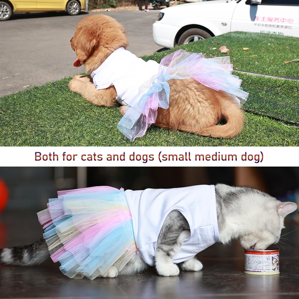 Aniac White Dog Dress, Summer Puppy Clothes For Small Dog Girl, Spring Princess Dress, Cat Outfit, Pet Clothing For Cats & Kitte