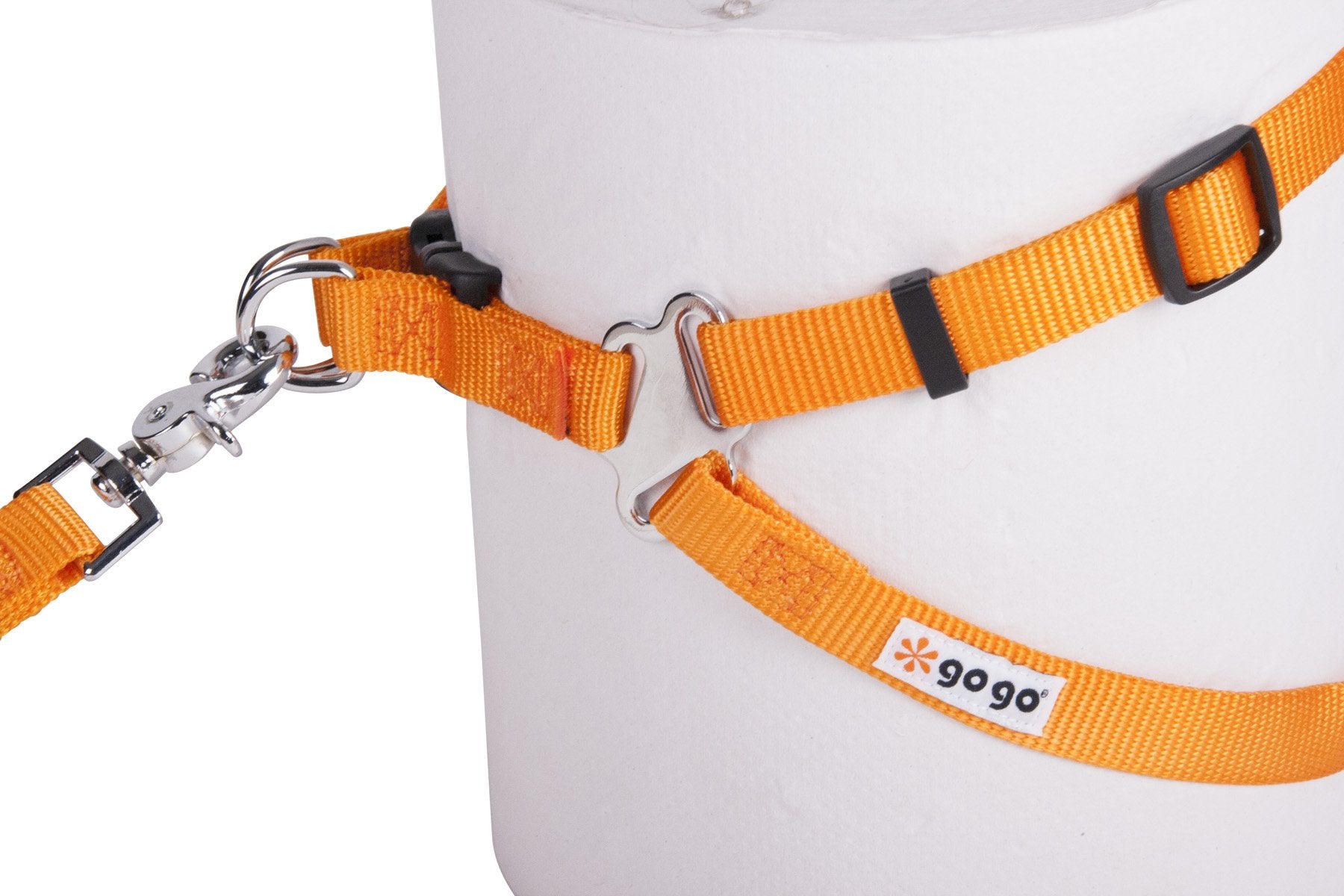 Gogo Pet Products Comfy Nylon 5/8-Inch Adjustable Easy Pet Harness, Small, Orange