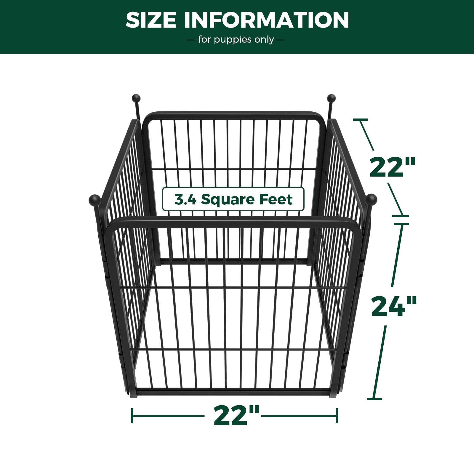 Fxw Rollick Dog Playpen For Indoor, Yard, Rv Camping, 24 Inch 4 Panels For Puppy And Small Dogs│Patented