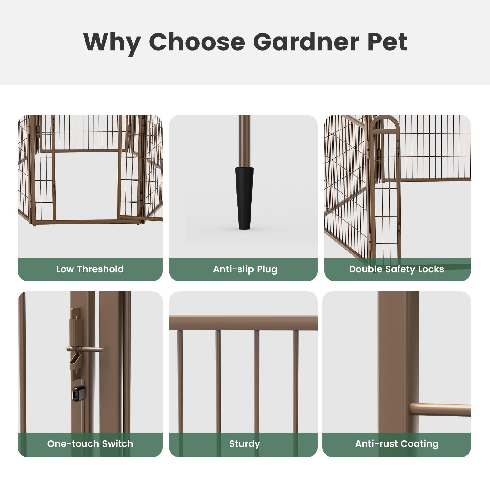 Gardner Pet Dog Playpens, 40'' H 16 Panels Dog Pen Outdoor/Indoor Dog Fence Exercise Pen For Small/Medium/Large Dogs, Foldable P