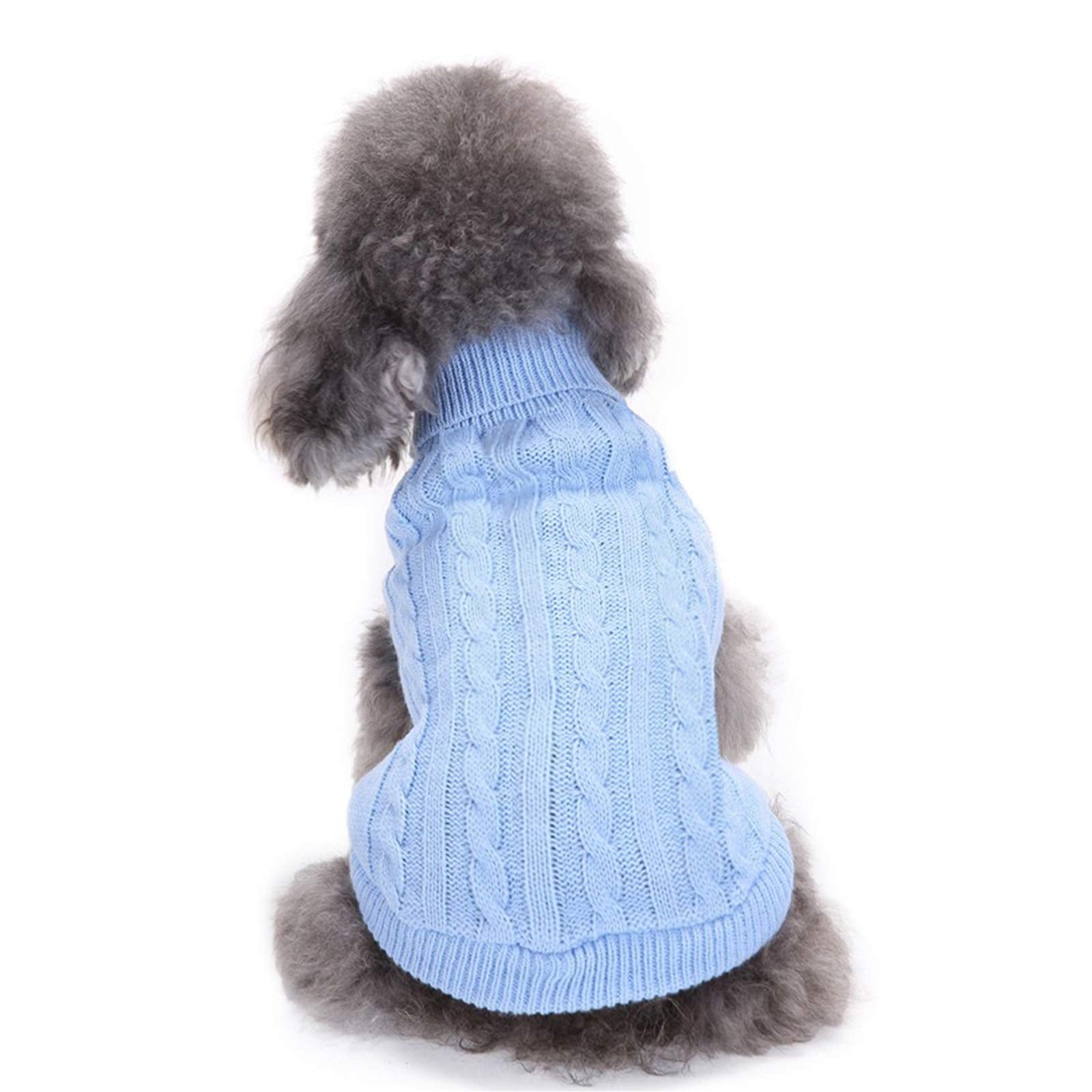 Dog Sweater, Warm Pet Sweater, Dog Sweaters For Small Dogs Medium Dogs Large Dogs, Cute Knitted Classic Cat Sweater Dog Clothes Coat For Girls Boys Dog Puppy Cat (Xx-Small, Light Blue)
