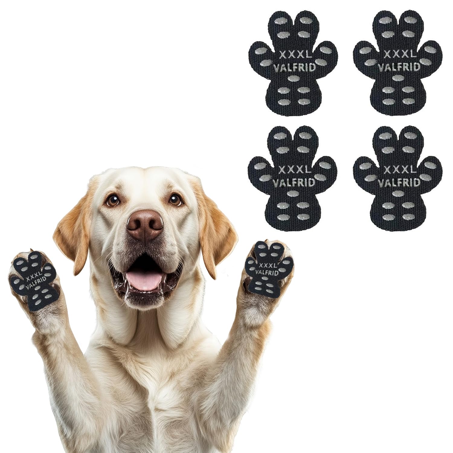 Valfrid Dog Paw Protector Pads,15 Sets-60 Pads Anti-Slip Grips For Hardwood Floors,Best For Hot Pavement,Strong Self-Adhesive Tr