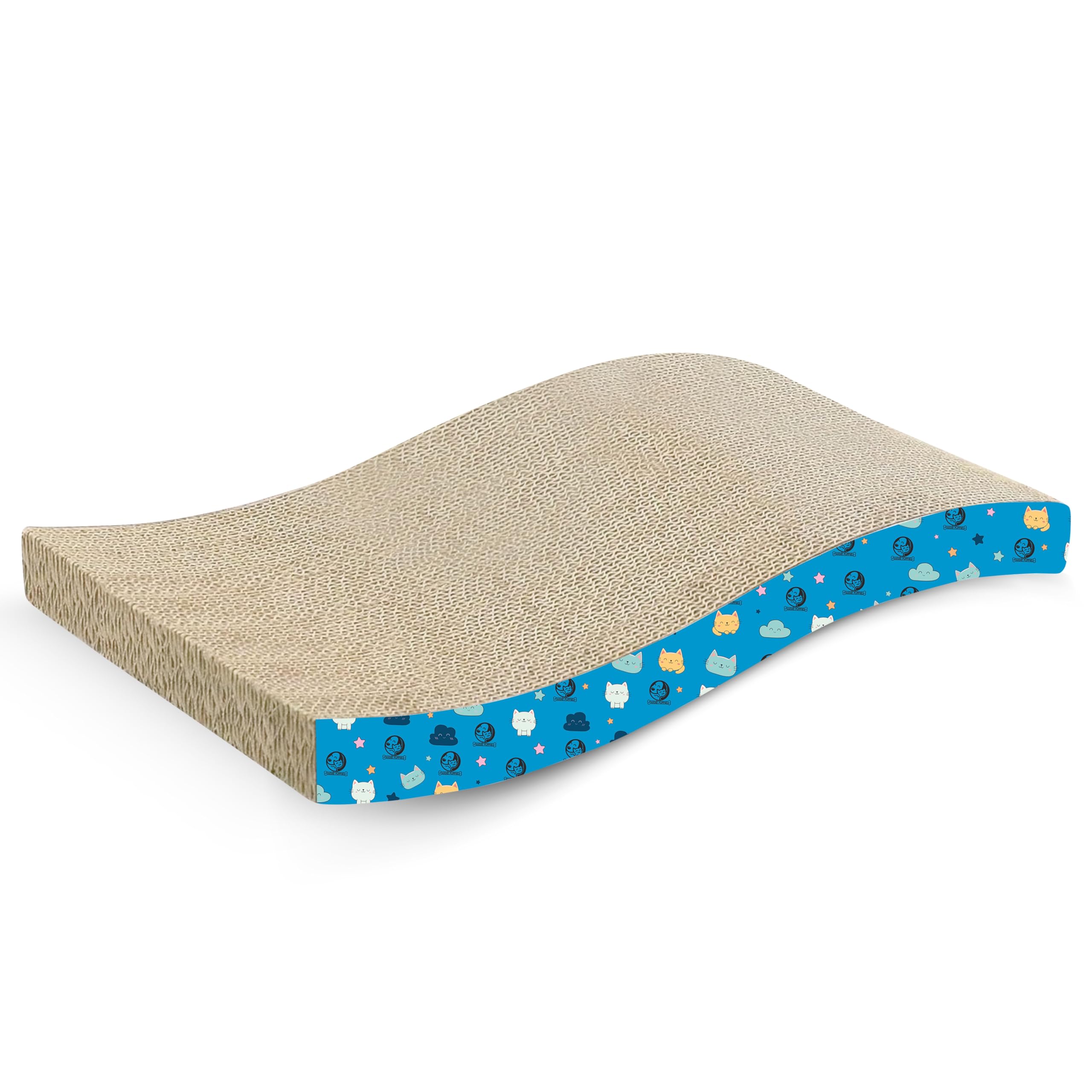 Foodie Puppies Reversible Cat Scratcher Pad With Catnip For Cats & Kittens  (Wave Scratcher, 44 X 22 X 8.5 Cm) Durable Corrugat