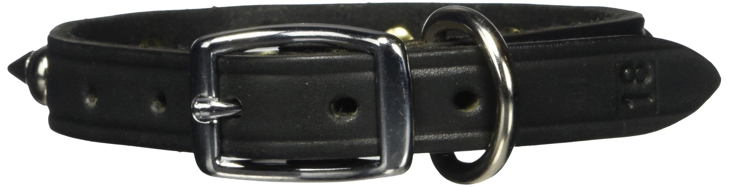 Omnipet Leather Brothers 102Lks-Bk18 3/4 X 18-Inch Regular Spiked And Studded Latigo Leather Dog Collar, Large, Black