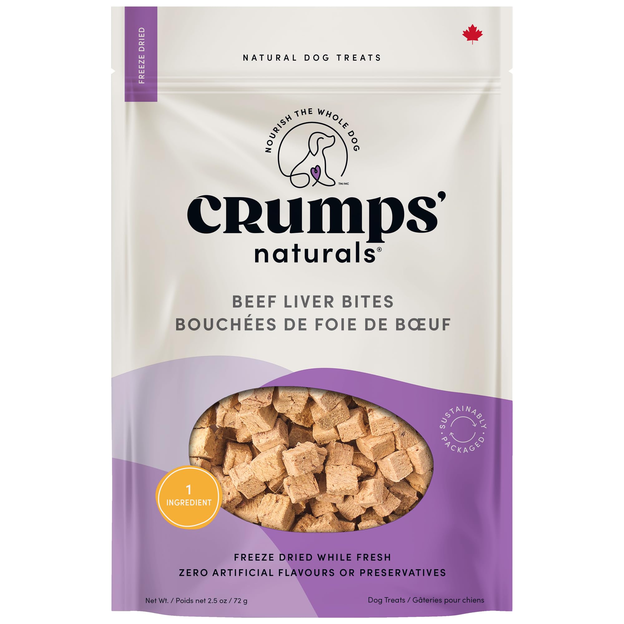 Crumps Naturals Beef Liver Bites For Pets, 2.3-Ounce