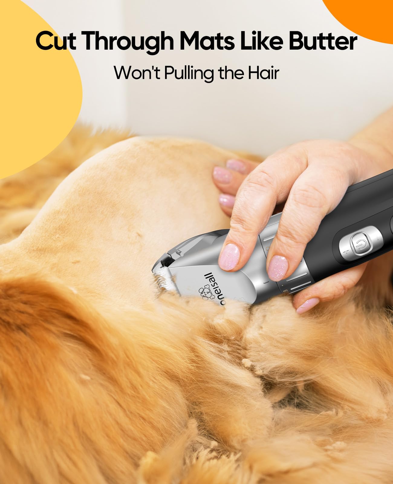 Oneisall Cat Hair Trimmer,Quiet Cat Clippers For Matted Hair,Cordless Cat Grooming Kit With Comb,3 Speed Cat Shavers For Matted Long Hair