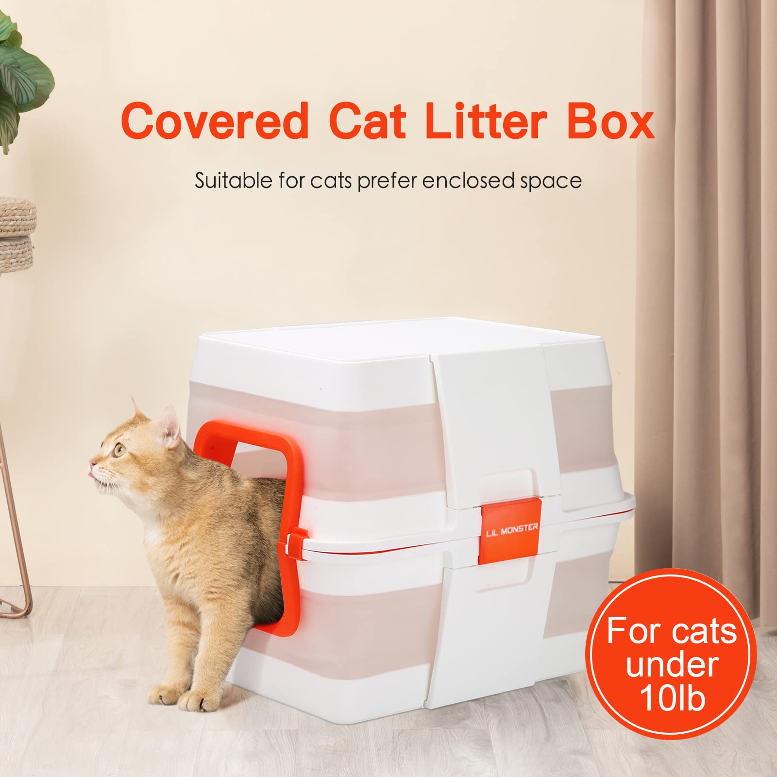 Lilmonster Portable Cat Litter Box Foldable For Travel Suitable For Kittens/Senior/Handicapped Cats, Covered Cat Toilet, Multifu