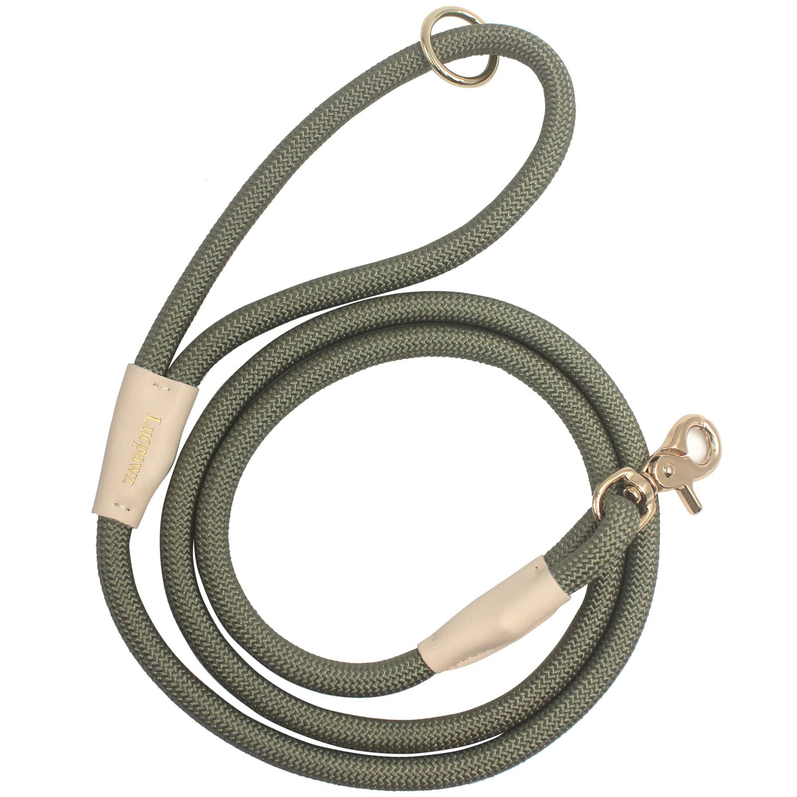 Lucpawz Lobster Snap Pet Leash 5Ft, Special Strong Nylon Rope Dog Leash, Solid Color Rope Dog Lead For All Breeds (Army Green,5F
