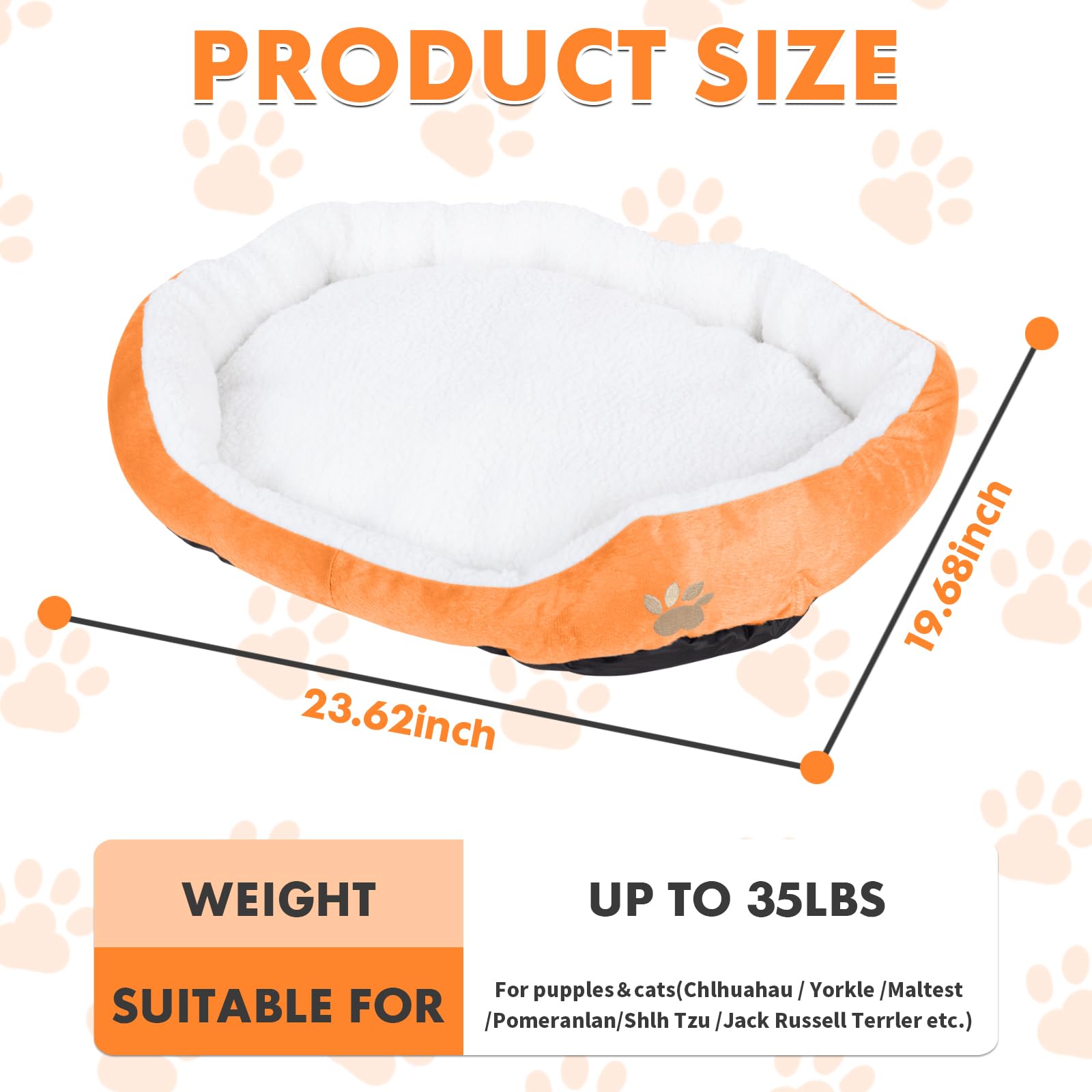 Round Dog Cat Beds Mattress Washable Pads Room, Soft Durable Plush Faux Fur Sleeping Pet Fleece Bed Mat for Small Doggy Kitten P