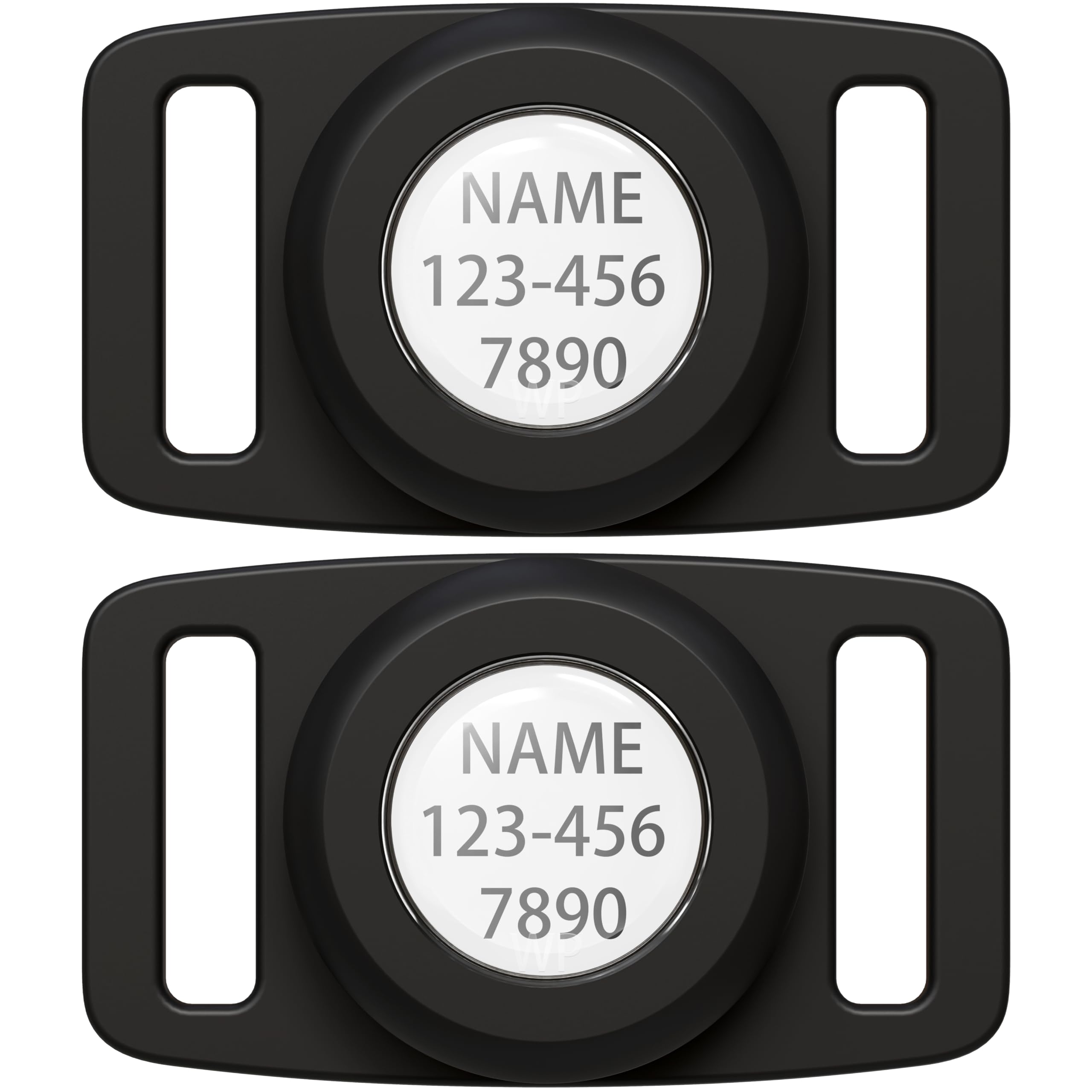 Thxsbuddy Ip68 Waterproof Air Tag Dog Collar Holder For Apple Air Tag, 2 Pack Dog Tag Personalized For Pet Id, Visible Air Tag H