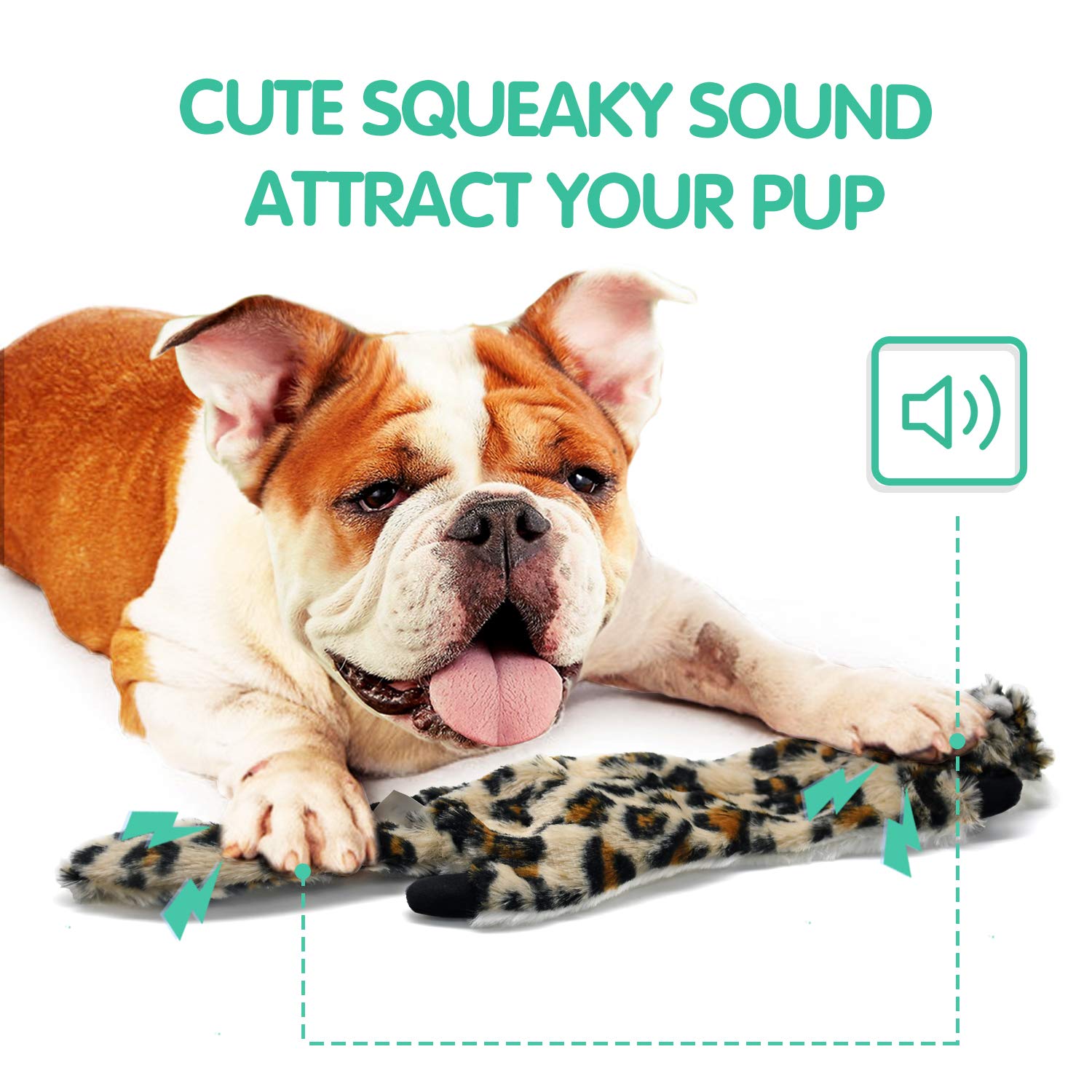 Sharlovy Dog Squeaky Toys No Stuffing, 3 Pack Dog Toys Crinkle Dog Toys For Small Dogs Durable Dog Chew Toys Plush Cute Animals