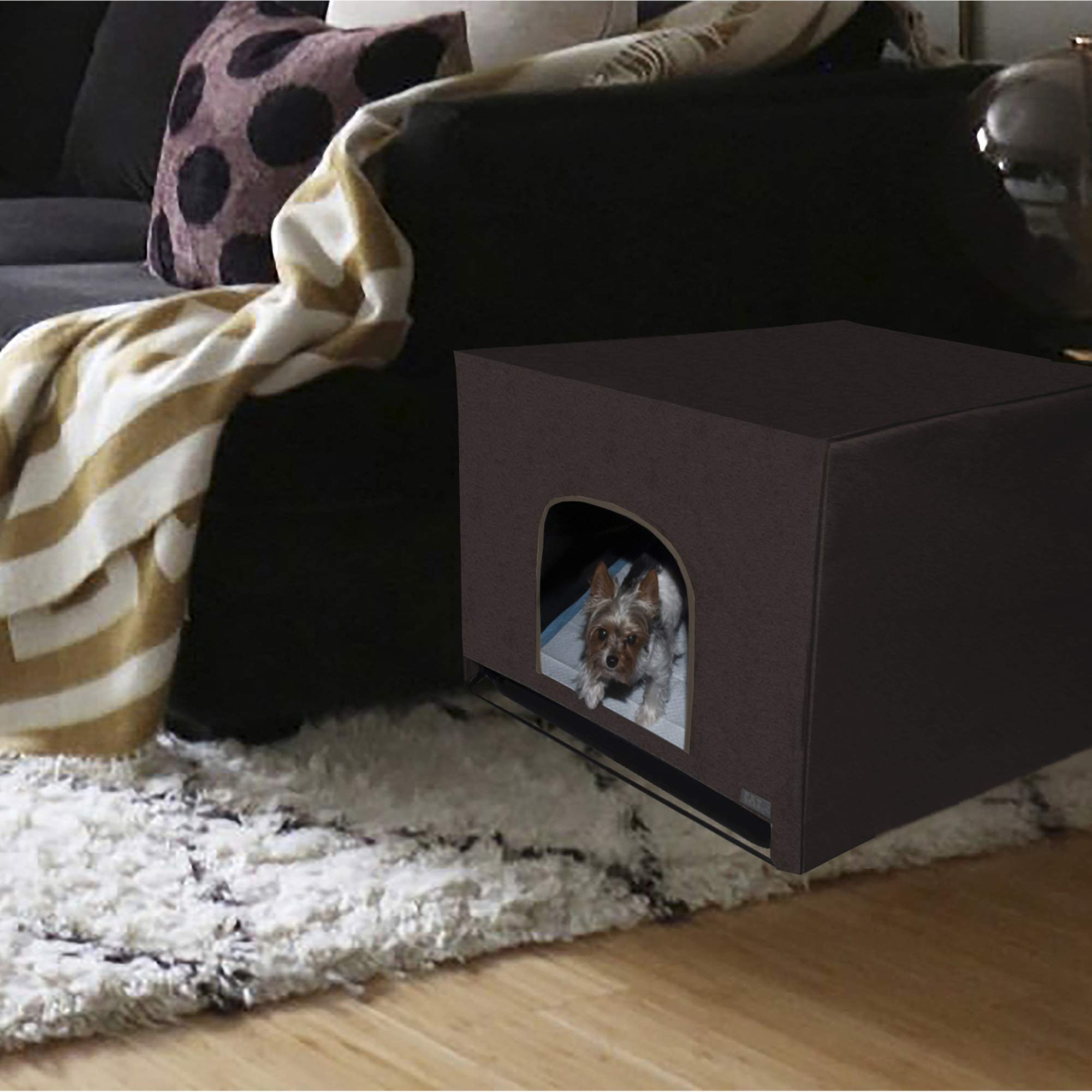 Pet Gear Pro Pawty, Potty Training Aid For Pee Pad/Grass Patch, Removable Tray Holds Pad Included, Hides Messes, Optional Wall Guard, Dog Litter Box, Pro Pawty Only- Medium, Espresso