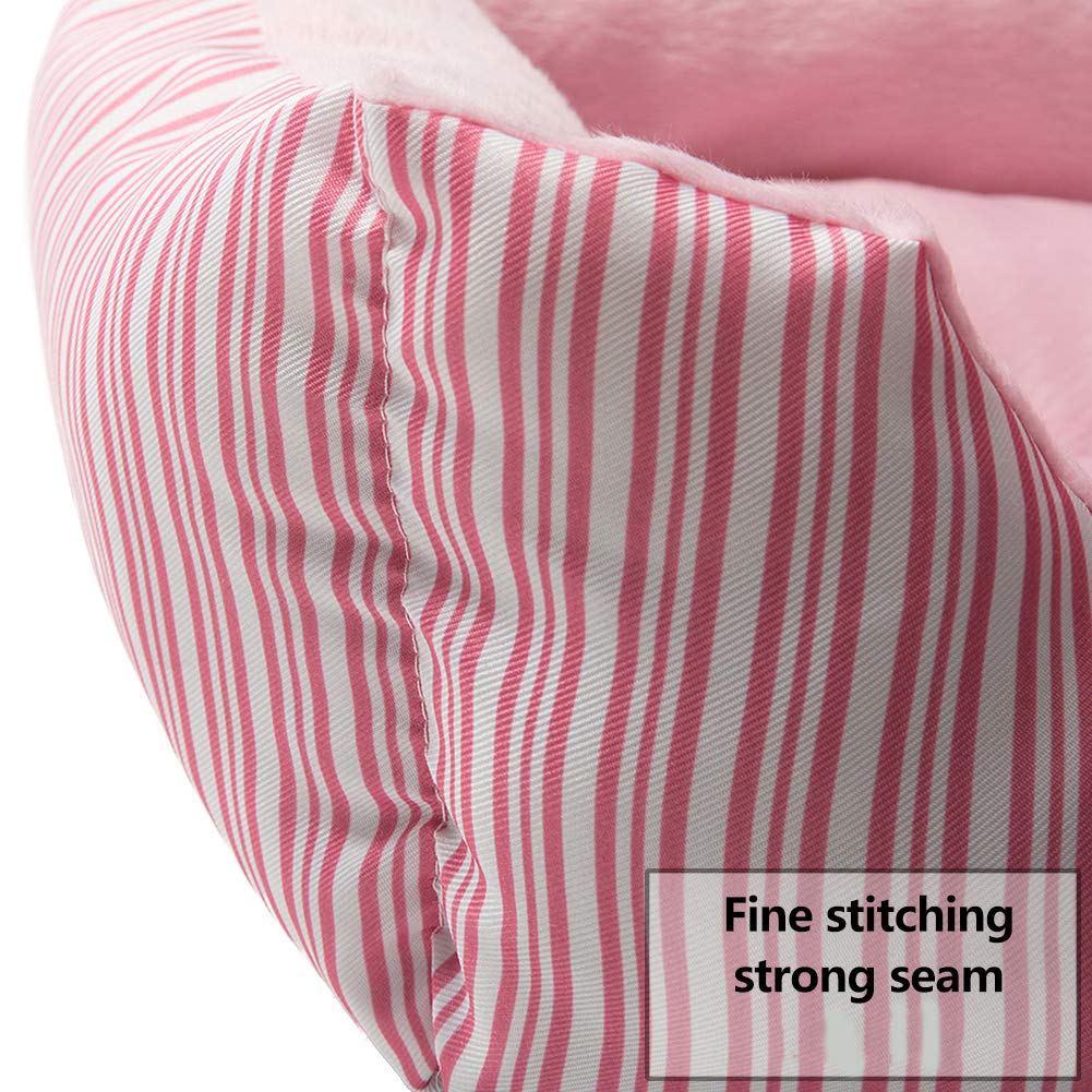 Hollypet Plush Self-Warming Dog Cat Bed, 19x15x7 inches, Fabric, Pink