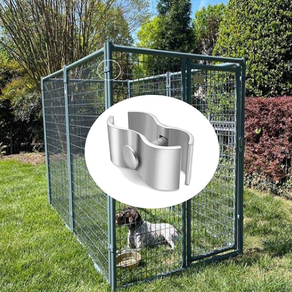 Inbyme Chain Link Fence Panel Clamps, 8 Set 1-3/8' (32Mm) Dog Kennel Clamps, Chain Link Fence Pipe Panel Frames, Saddle Clamps For Dog Kennels & Chain Link Fence