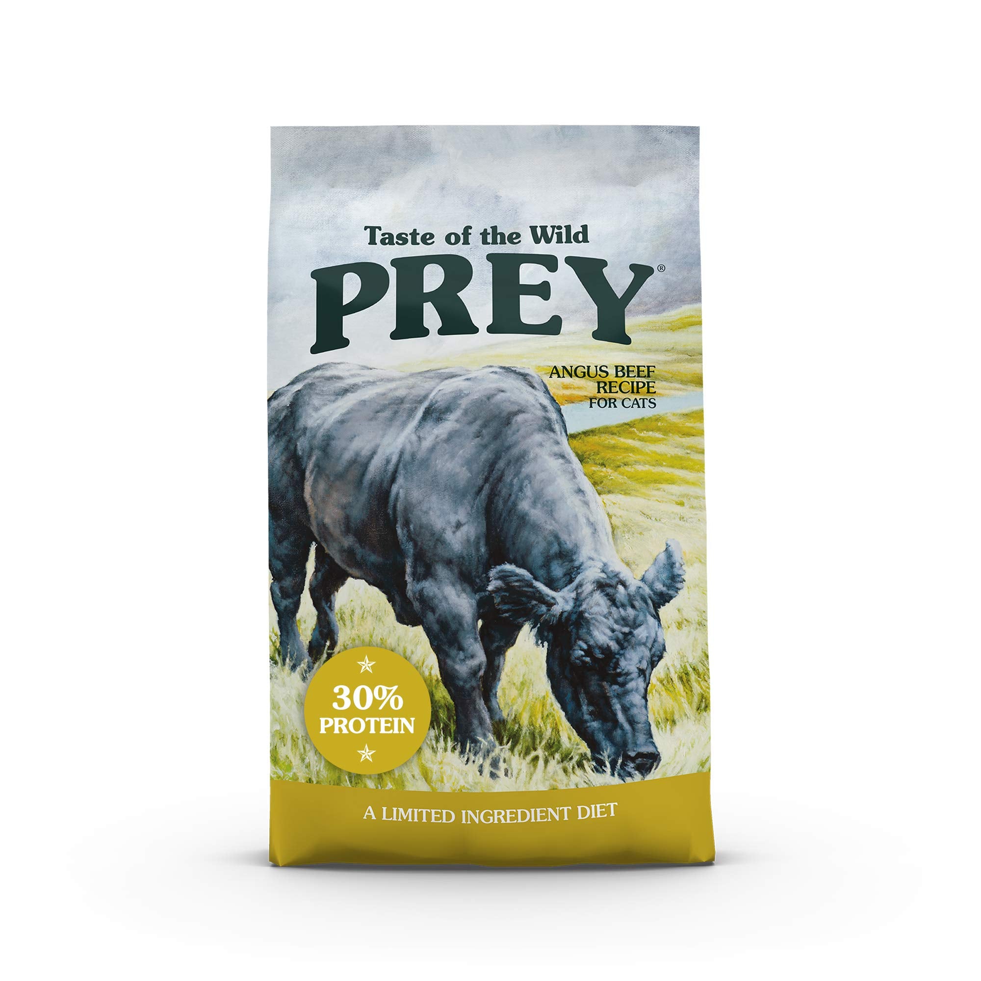 Taste of the Wild PREY Real Meat High Protein Angus Beef Limited Ingredient Dry Cat Food Grain-Free Recipe Made with Real Pastur