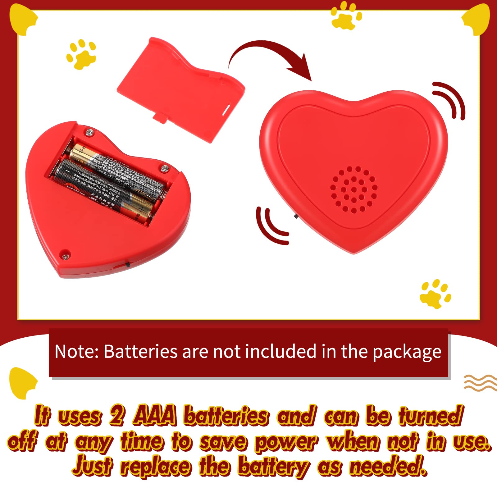 Wettarn 2 Pcs Heartbeat Puppy Toy Dog Anxiety Relief Red Heartbeat Simulator Replacement Soother For Pet Behavioral Training Sleep Aid Calming Toys Cat Kitten Dog Add To Blankets Pillows Beds