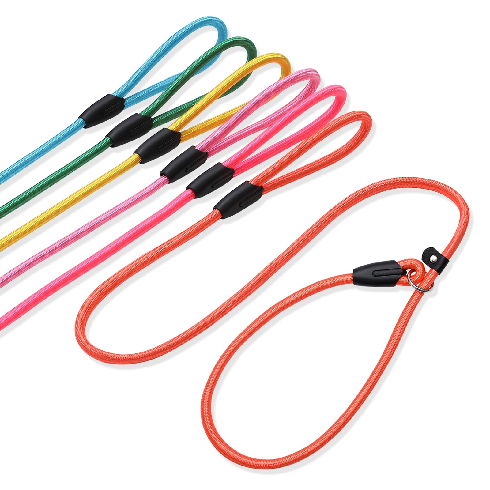 Fovrlzse 6 - Piece Set! Premium No - Pull Slip Lead Dog Leashes - 5Ft Heavy - Duty Rope For Small & Medium Dogs In A Vibrant 6 -