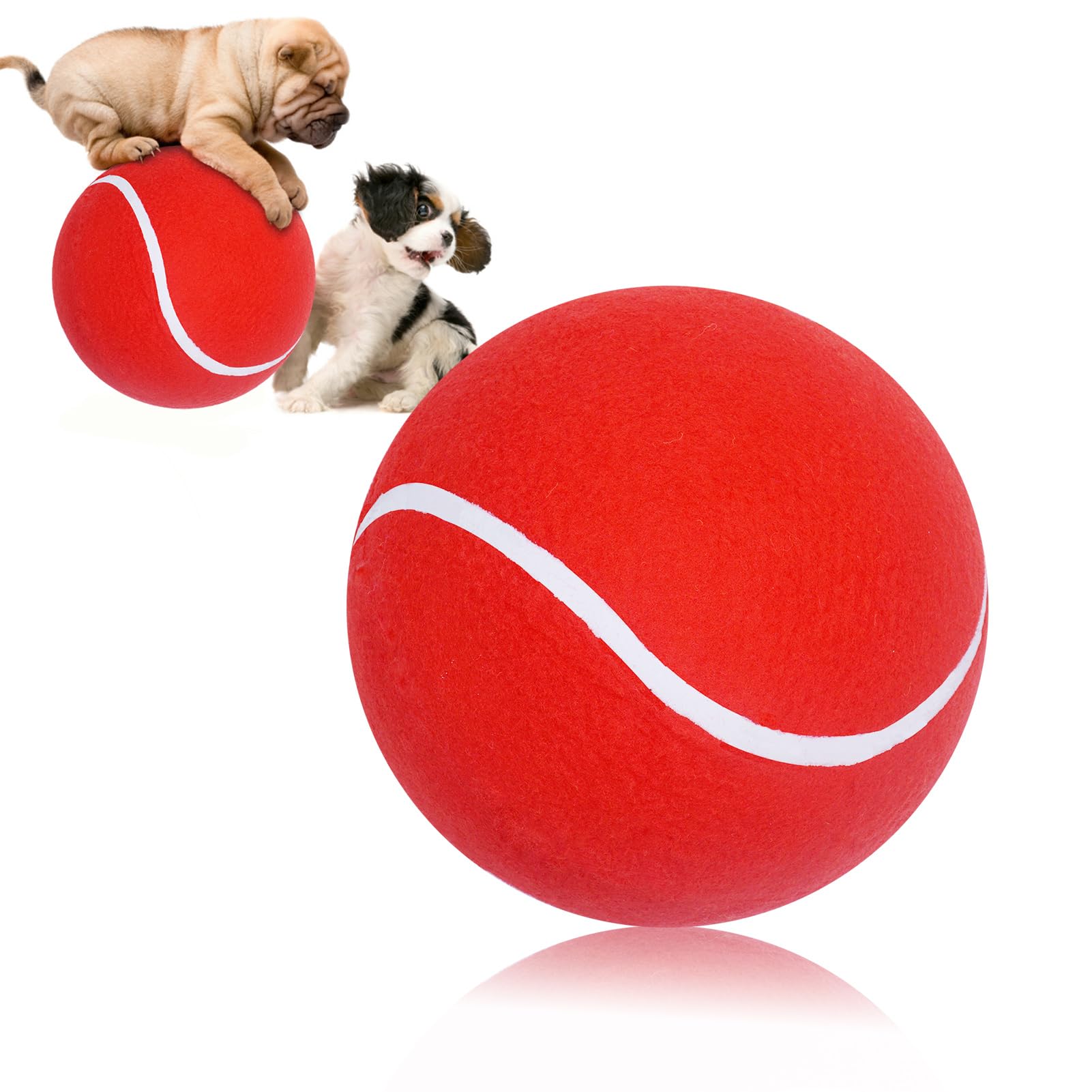 Banfeng Giant 8'' Tennis Ball - Big Pet Toys, Interactive Dog Toy For Small To Large Dogs (Red, Medium)