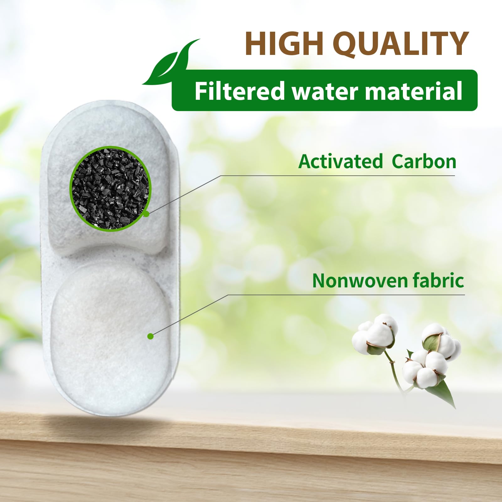 Cat Water Fountain Filters, Apauk 8 Pack Replacement Filters & Sponges,Only Applicable To Apfss-3201