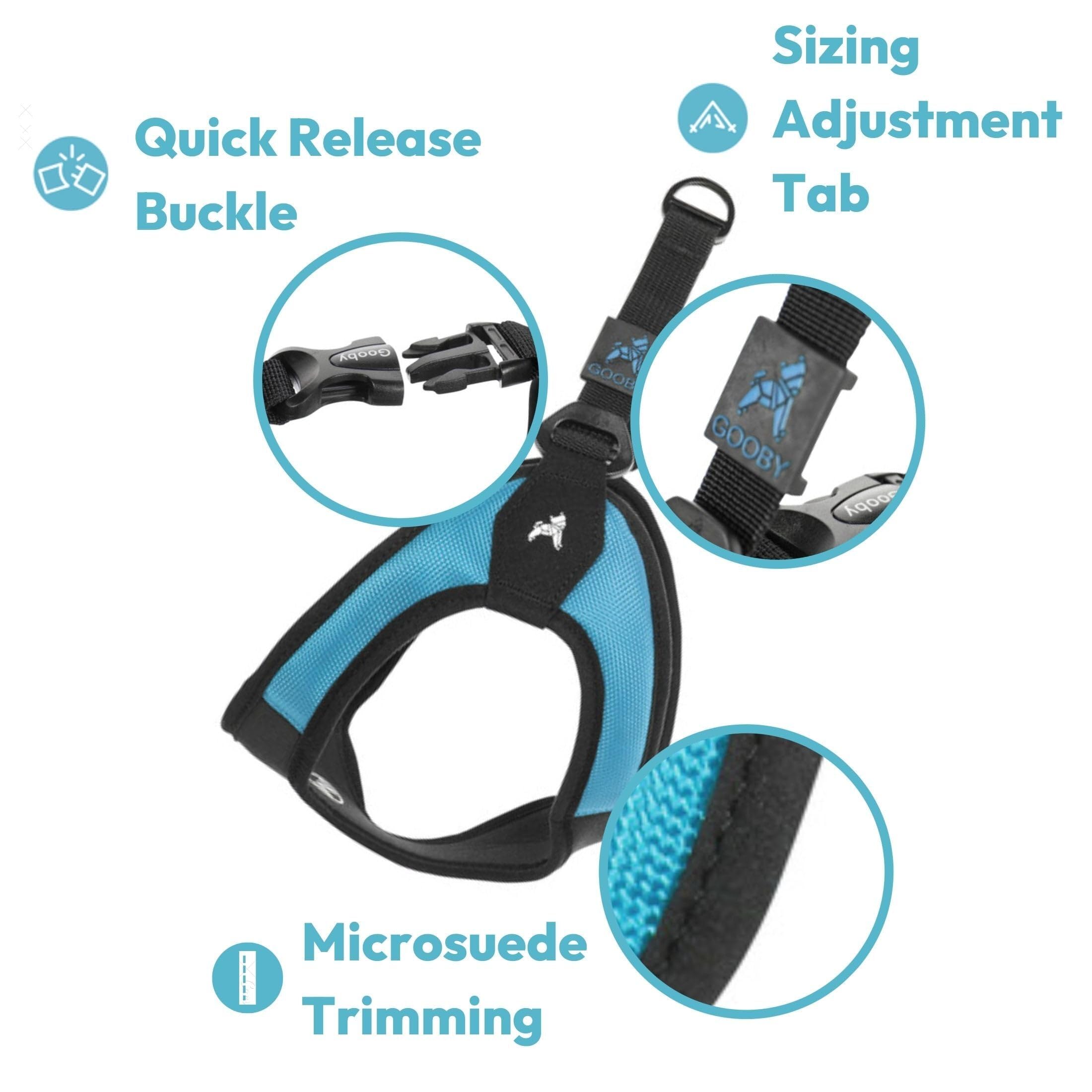 Gooby Escape Free Easy Fit Harness - Black, Small - No Pull Step-In Patented Small Dog Harness With Quick Release Buckle - Perfe