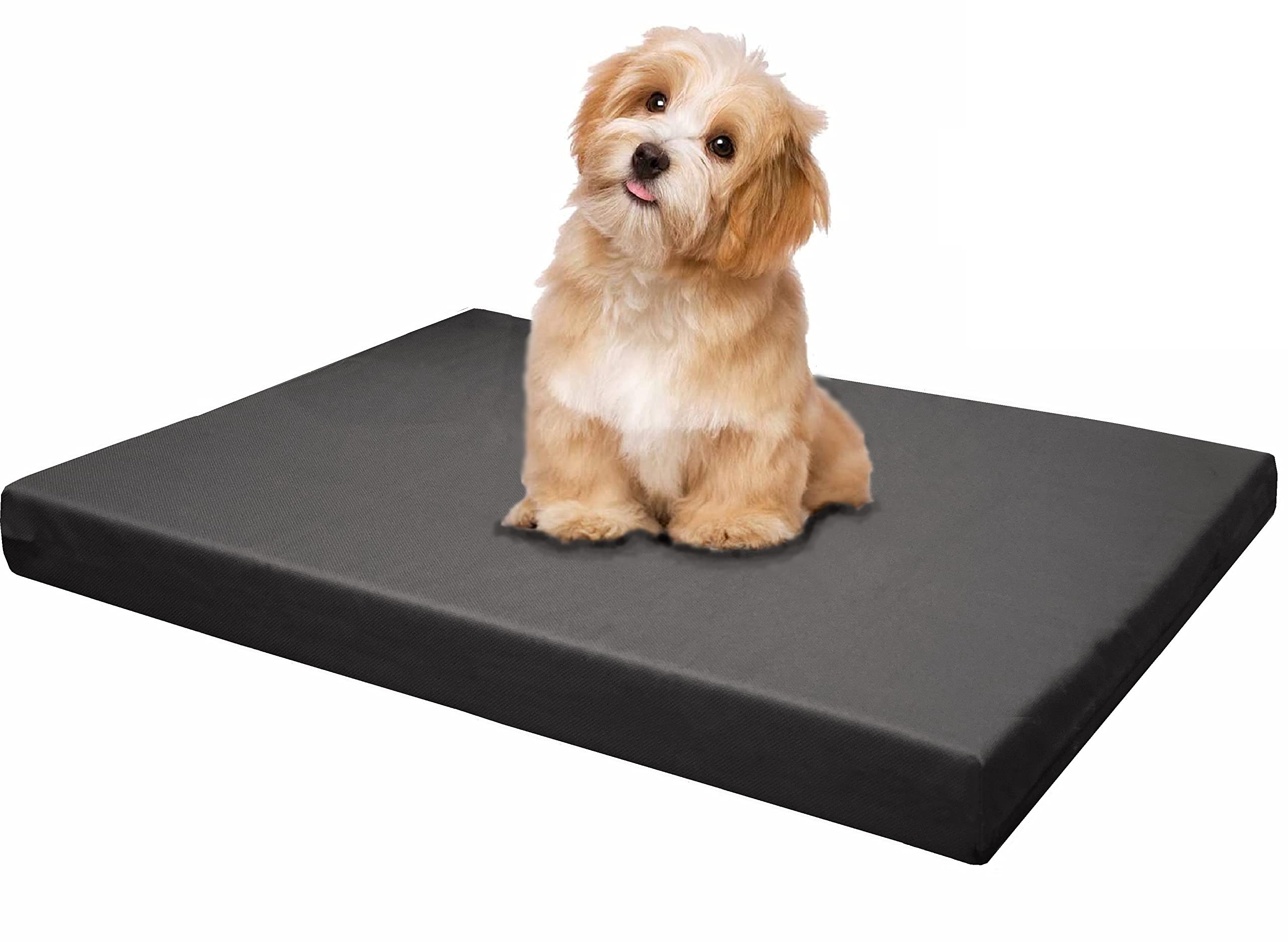 Dogbed4Less Memory Foam Platform Dog Bed, Crate Mattress For Orthopedic Joint Relief With Waterproof Removable Cover Medium Larg