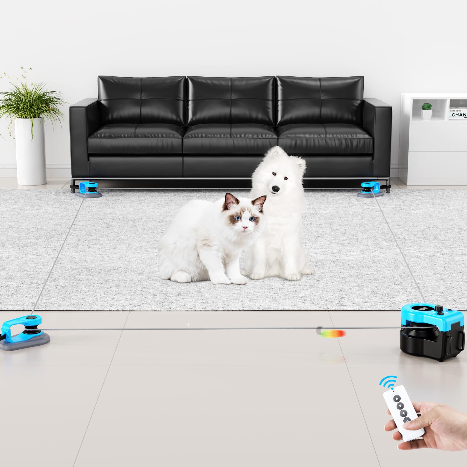 Pet Deluxe Interactive Cat Toy for Indoor Cats, Auto/Remote Control DIY Cat Mouse Hunting Treadmill Keep Bored Kitten Puppy Ente