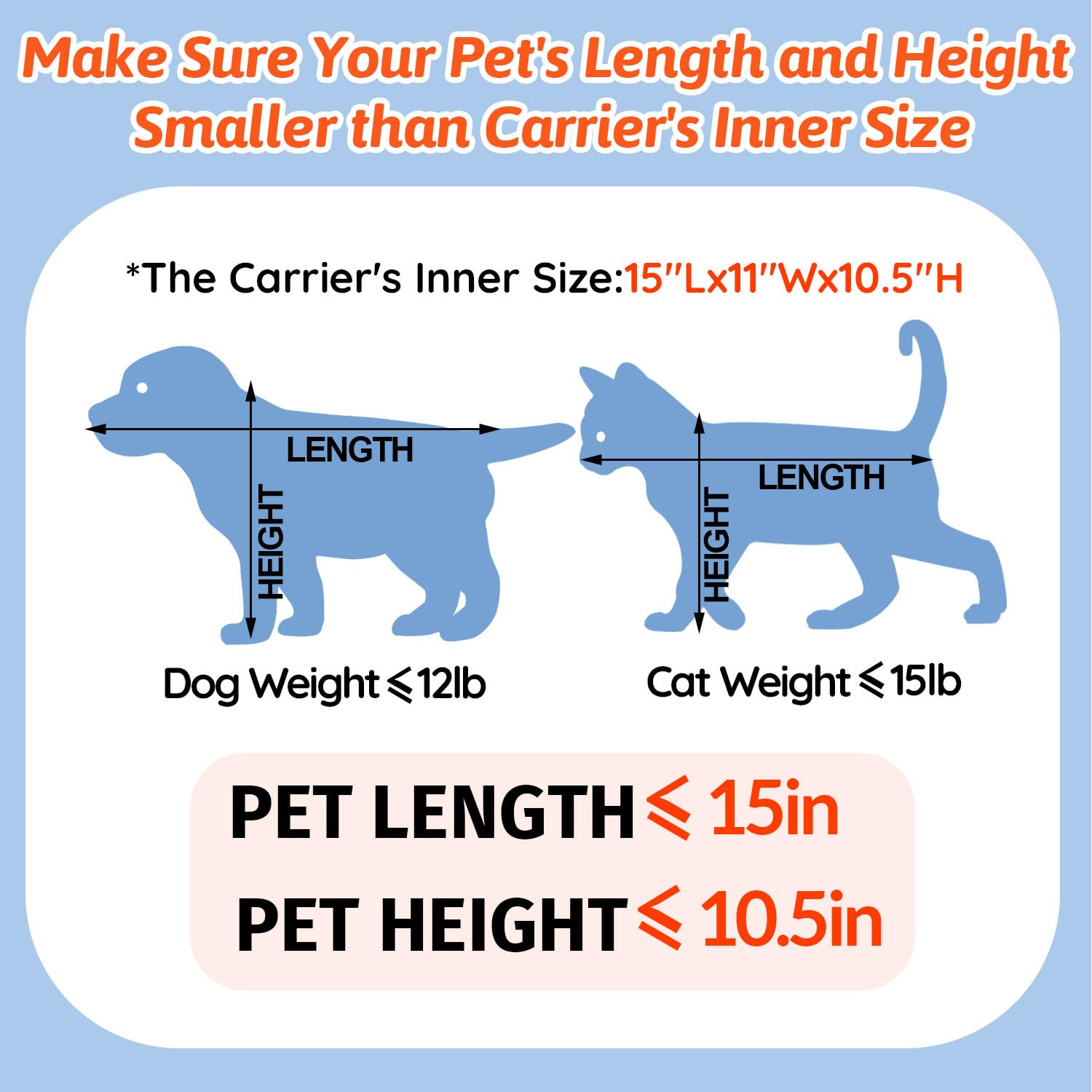 Petskd Expandable Pet Carrier for Small Cats and Dogs, 18x13x9.5", Black, Soft-Sided, Airline Approved with Safety Zippers
