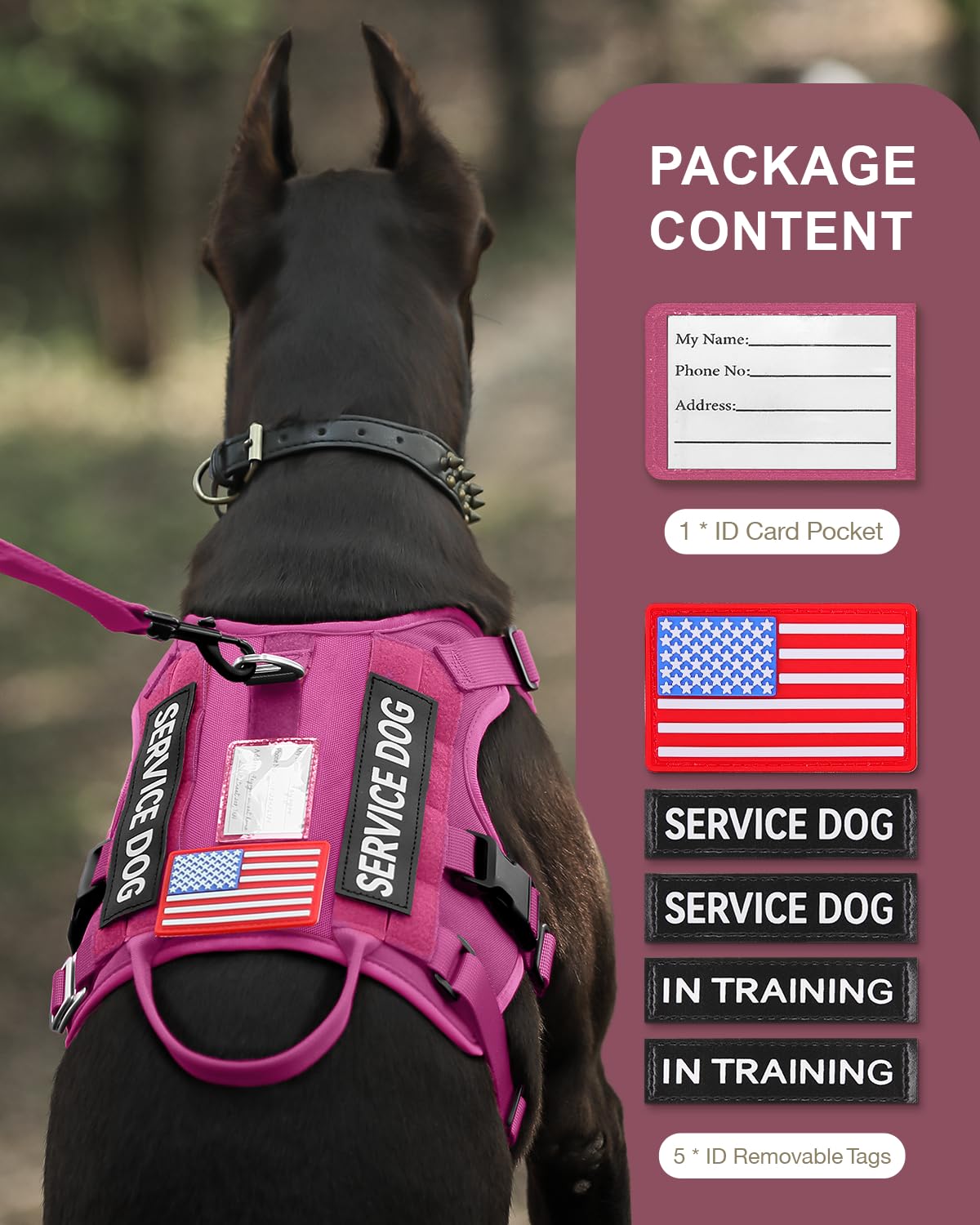 FAYOGOO Tactical Dog Harness for Large Dogs - Mesh Breathable Dog Harness Escape Proof with Handle - No Pull Military Service Do