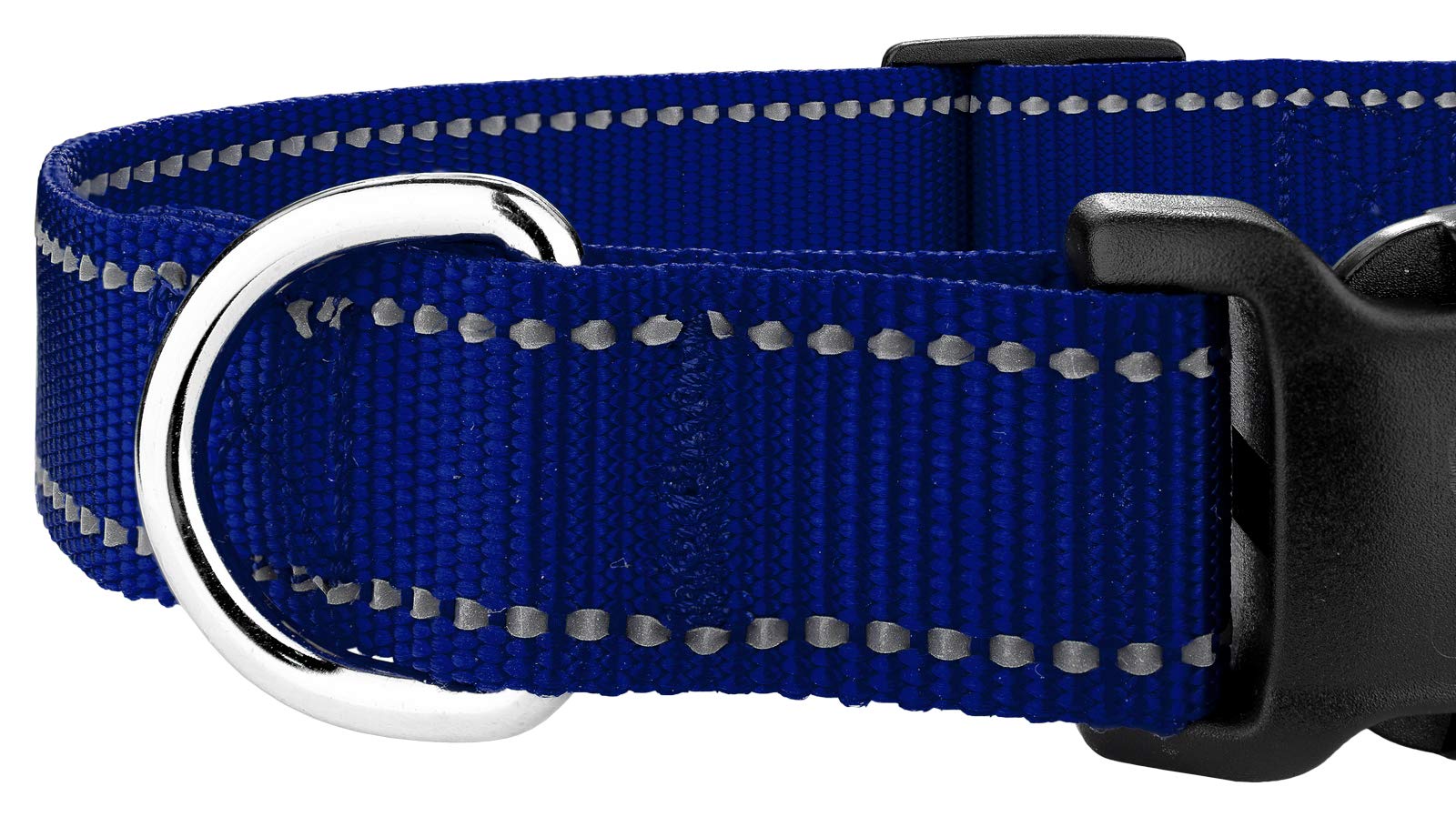 Country Brook Petz - Deluxe Royal Blue Reflective Nylon Dog Collar - Extra Large