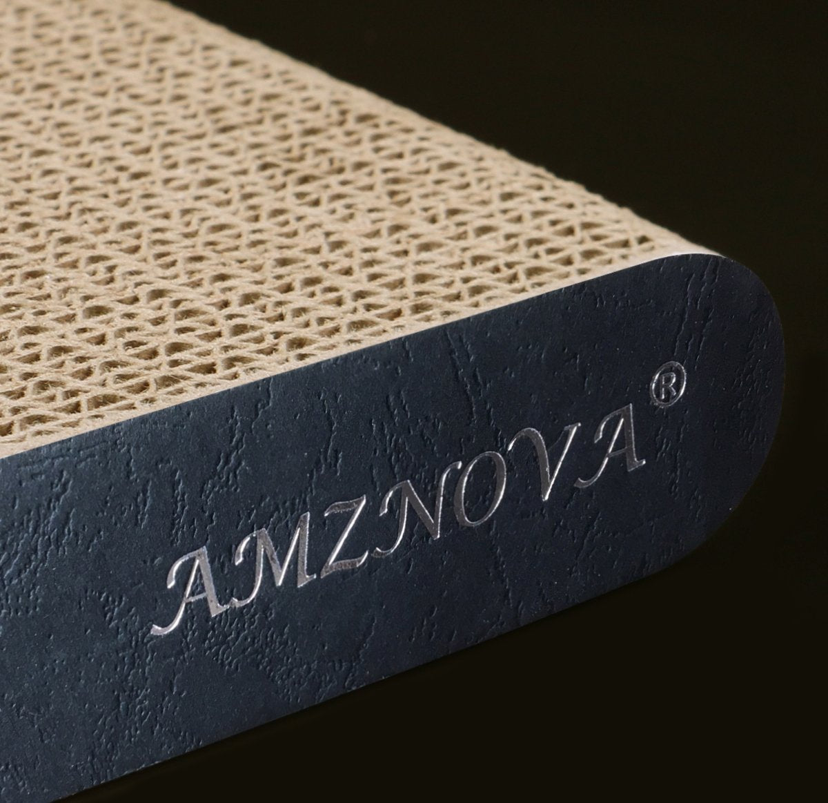 Amznova Cat Scratcher, Durable Cardboard, Cat Scratching Pad With Catnip, Narrow, Textured Black(Upgraded)