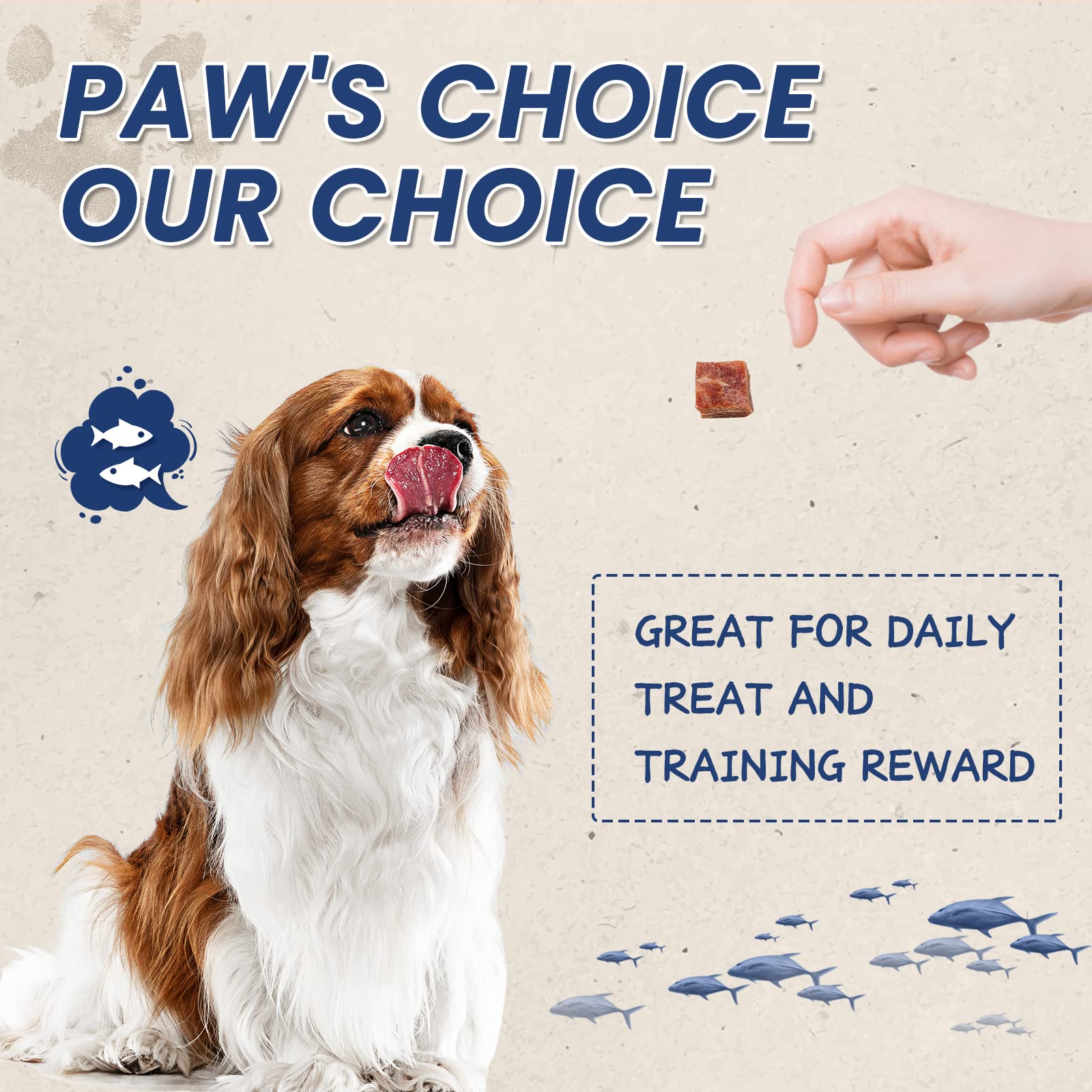 PAWUP Dog Treats Beef Cod Cubes, Grain Free, Low Fat, 12.5 oz, Rawhide Free, Training Rewards