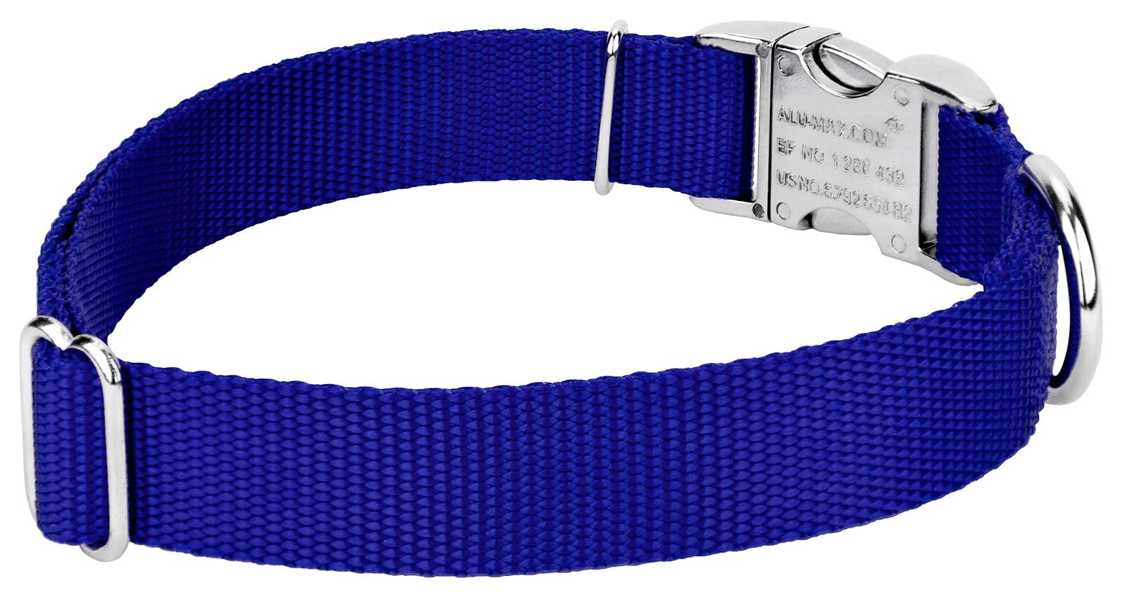 Country Brook Design - Vibrant 30+ Color Selection - Premium Nylon Dog Collar With Metal Buckle (Large, 1 Inch, Bright Royal Blu