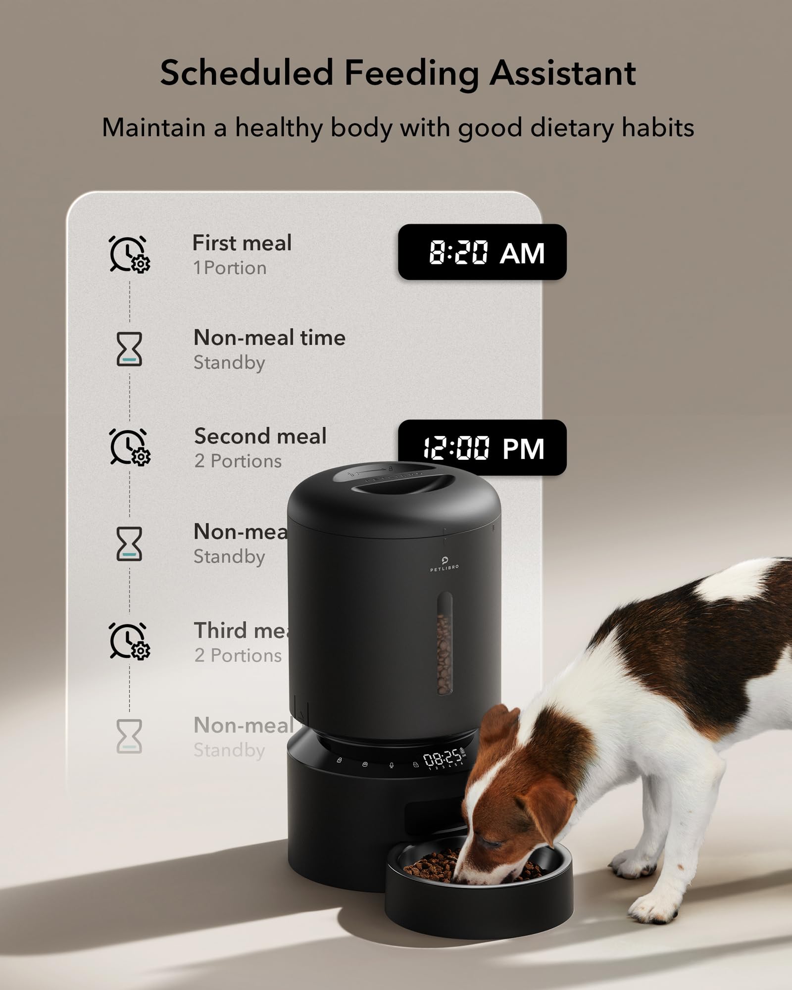 PETLIBRO Automatic Cat Feeder, Automatic Dog Feeder with Freshness Preservation, 5L Timed Cat Feeders for Dry Food, Up to 6 Meal