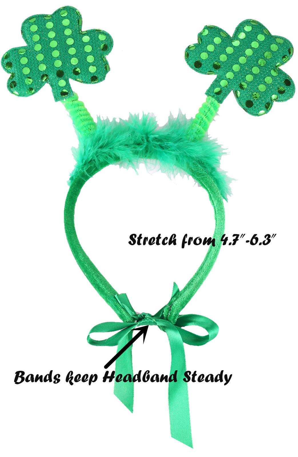 St Patricks Day Dog Costume, Green Shamrock Headband And Buffalo Plaid Pet Bandana