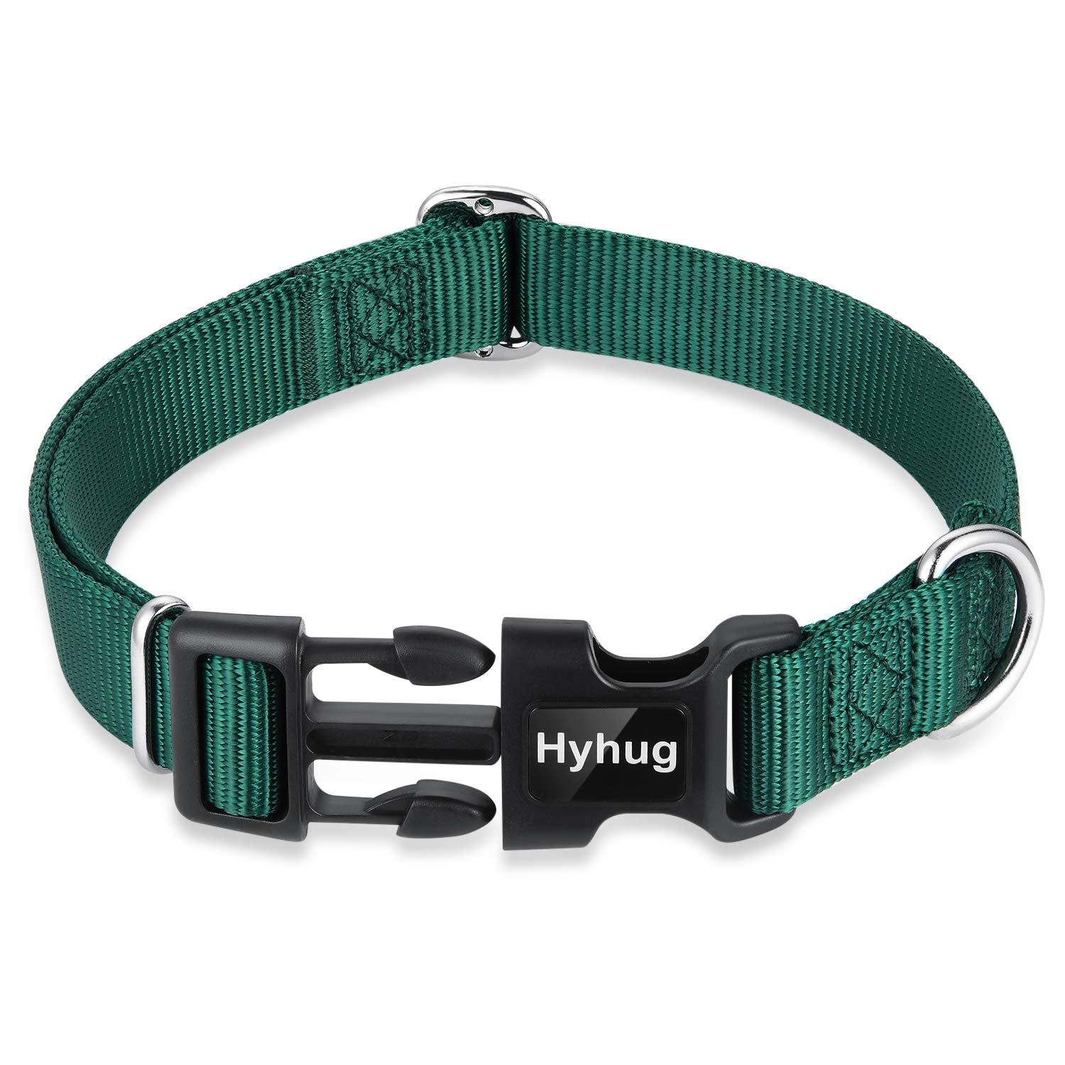 Hyhug Pets Solid Color Classic Regular Heavy Duty Basic Collar For Medium Dogs Daily Use, Unique Design Adjustment Triglide Slid