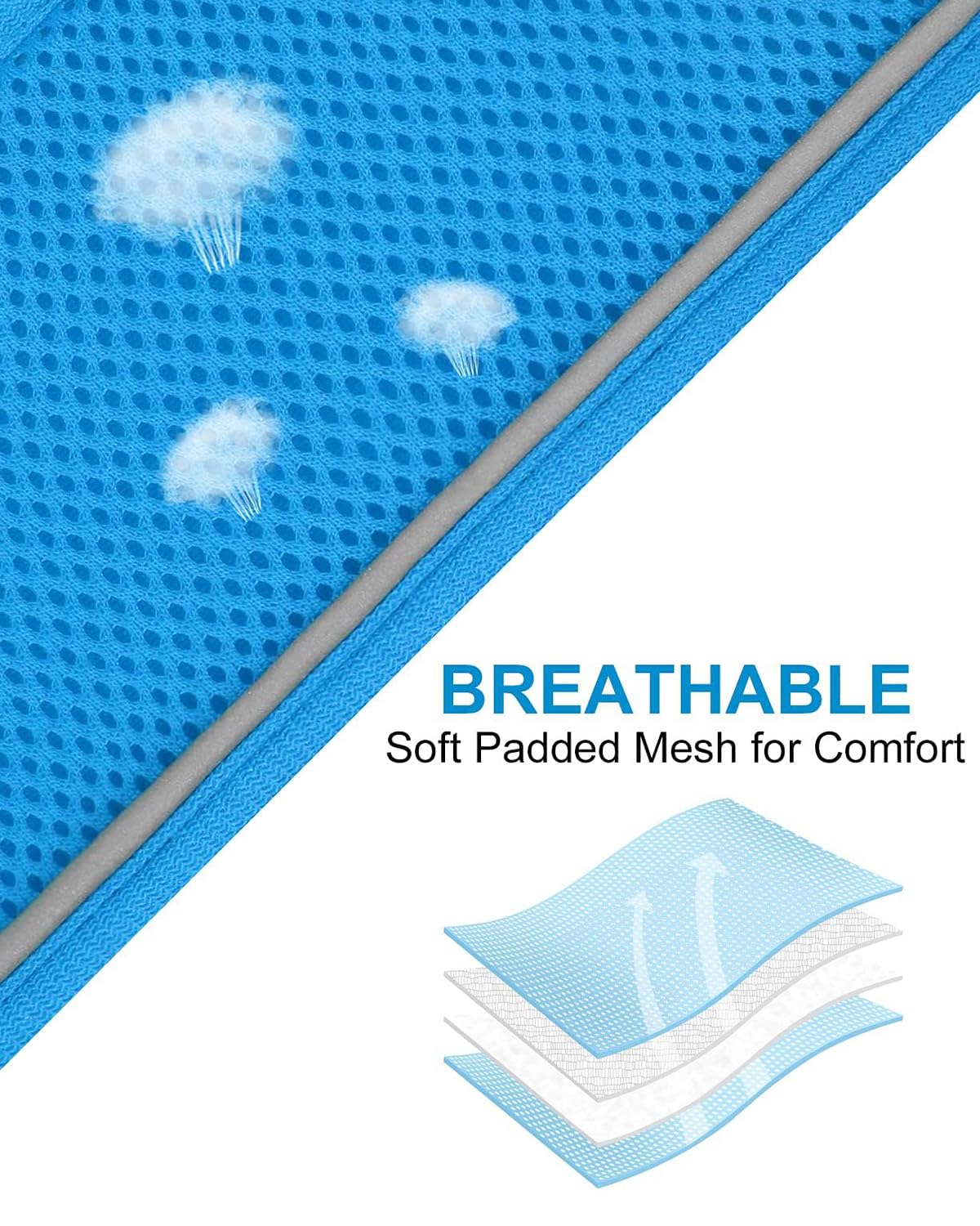 Joytale Small Dog Harness, Breathable Mesh Step-In Vest, Reflective Soft Padded Harnesses For Small And Medium Dogs, Sky Blue, L