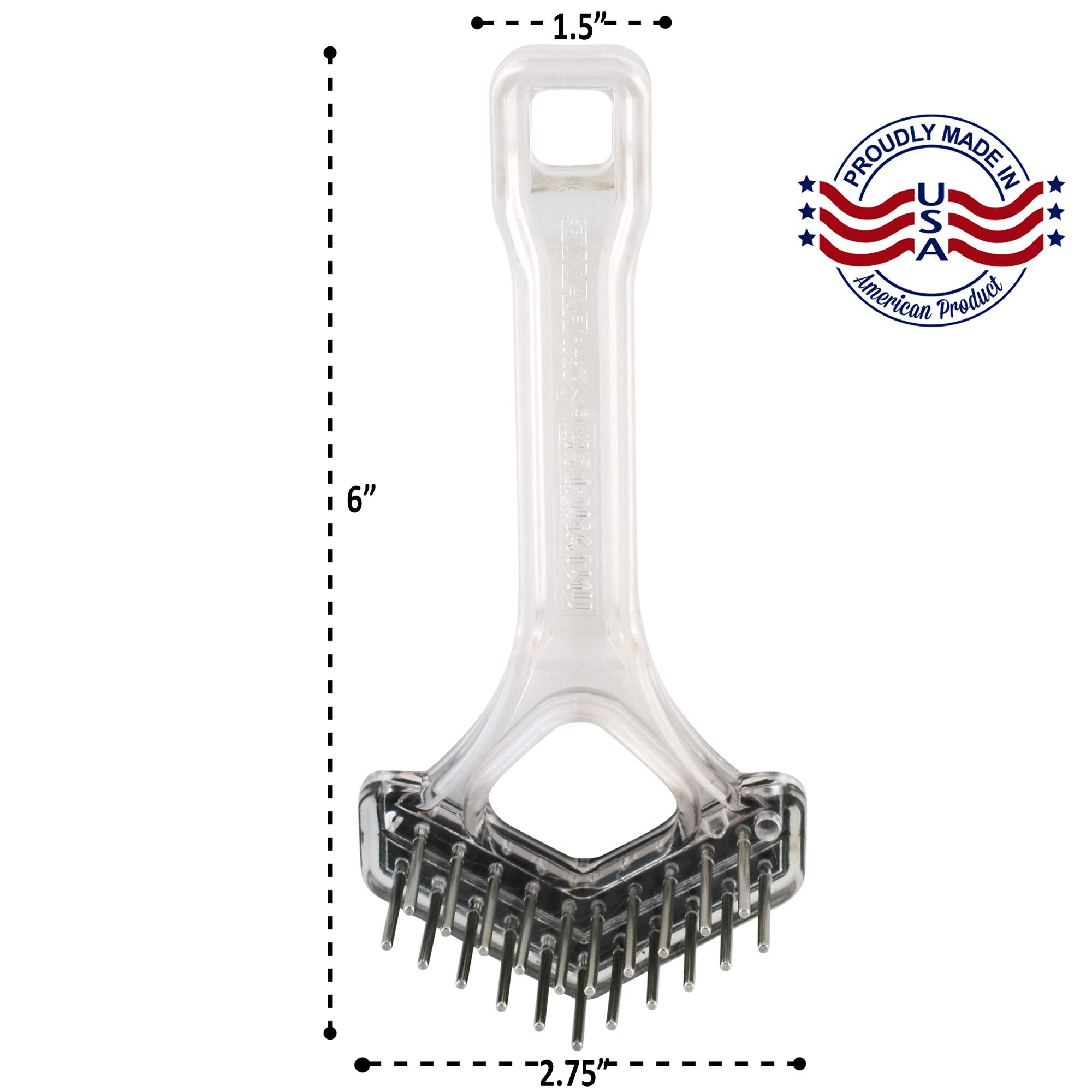 Mini-Rake V-Shape Double Row Rotating Teeth Demats And Grooms Dogs And Cats