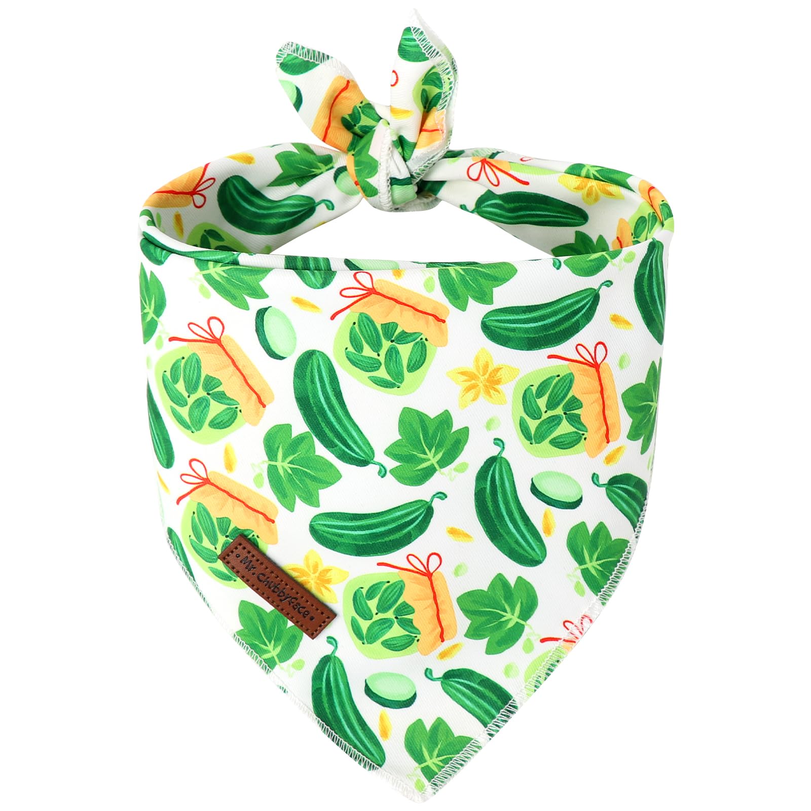 Mr.Chubbface Summer Dog Bandana, Pickle Cotton Bandana For Small Medium Large Dogs, Adjustable Pet Triangle Bibs Scarf