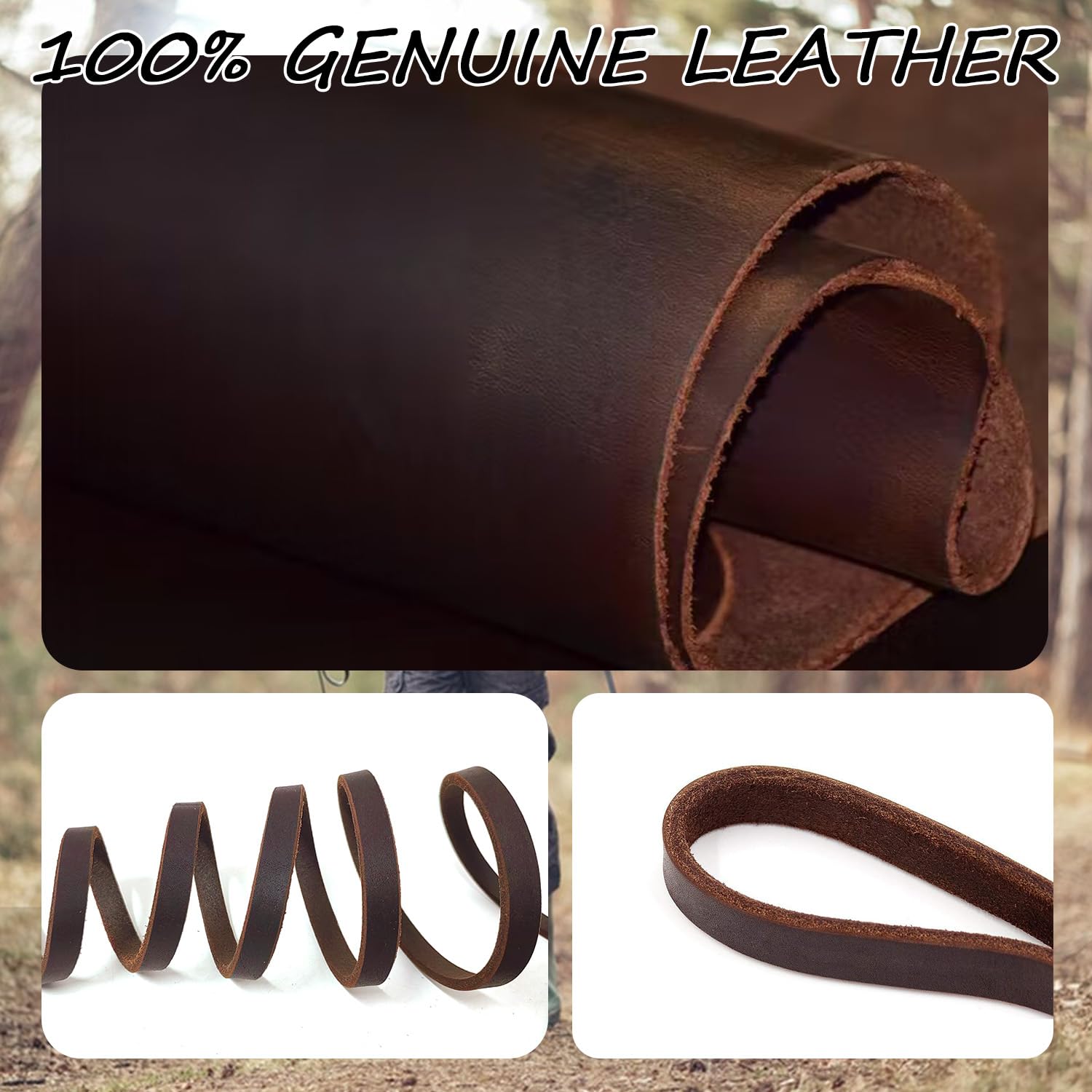 Lwbmg 4Ft Leather Dog Leash For Small Dogs,Thin Leather Pet Leash Heavy Duty Soft Real Genuine Leather Leash For Small & Medium