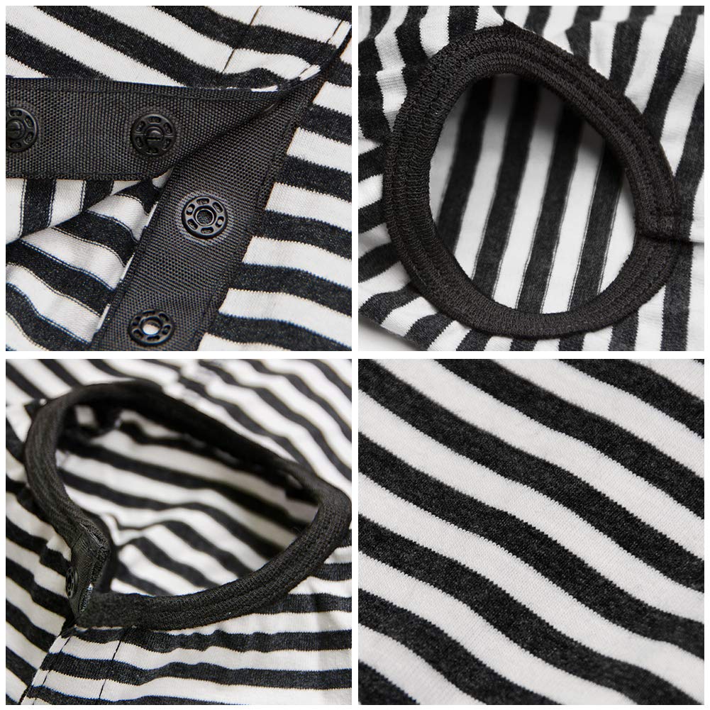 Dog’S Recovery Suit Post Surgery Shirt For Puppy, Wound Protective Clothes For Little Animals(Black White Stripe-S)