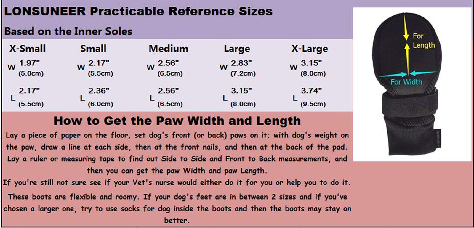 LONSUNEER Dog Boots - Breathable Protection with Nonslip Soles, Size M/L/XL, Black Color, Large (Inner Sole Width 2.83 Inch)