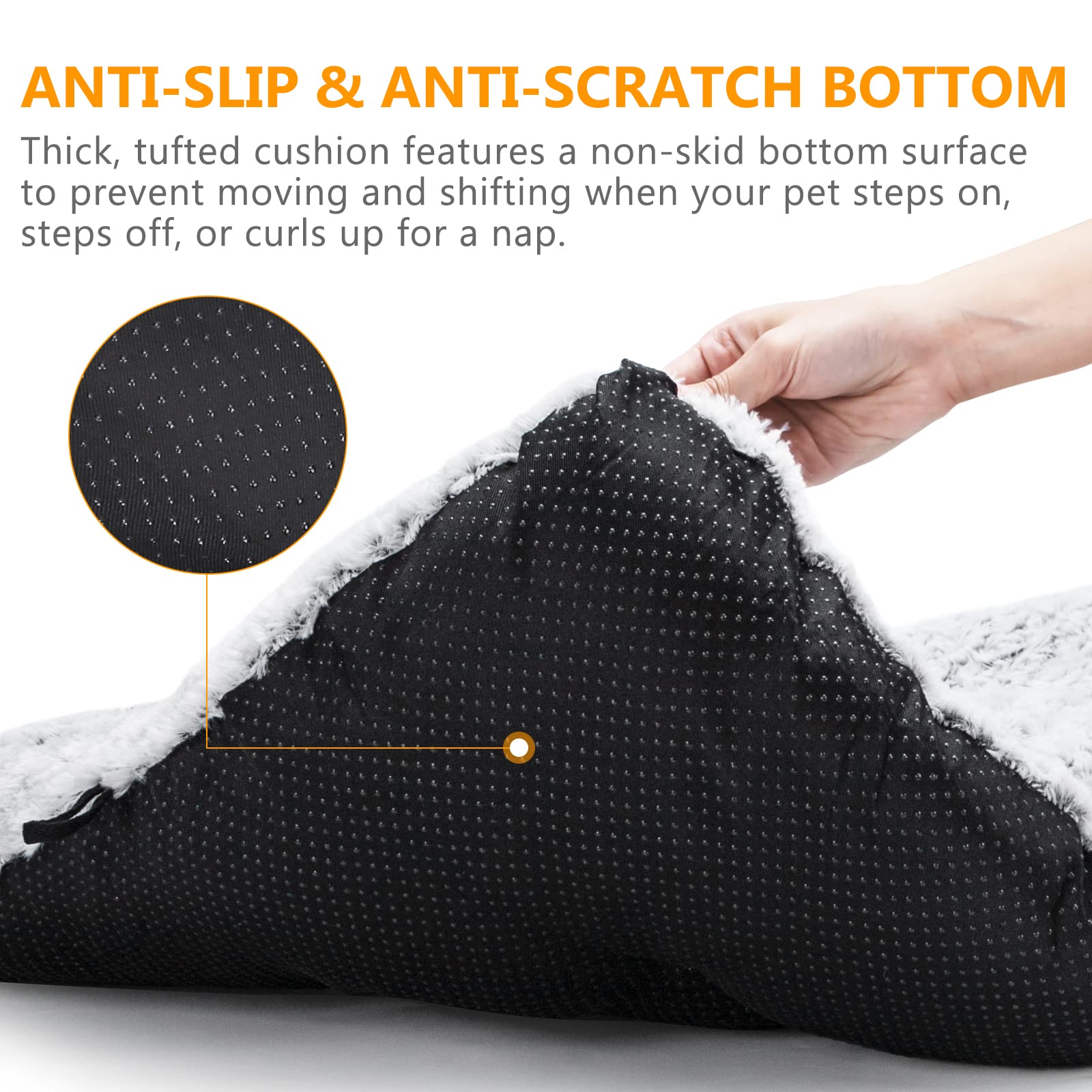 Dog Bed Kennel Pad Washable Anti-Slip Crate Mat For Small Dogs And Cats (24-Inch)