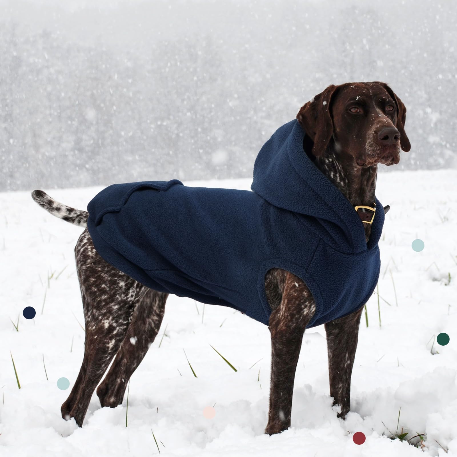 Iecoii Warm Dog Hoodie For Large Dogs,Dog Hoodie Fleece Vest With Leash Hole And Pocket,Cold Weather Hoodie For Dog Girl Boy,Ext