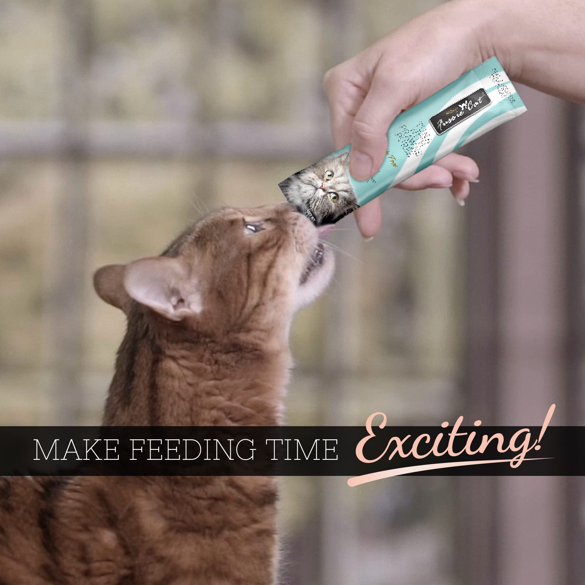 Fussie Cat Tuna with Prawns Puree, lickable cat Treats, 0.5oz Pouch Pack of 4