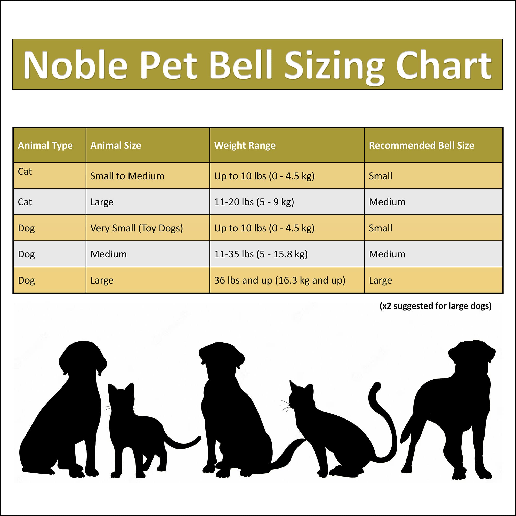 Noble Bells Pet Bells, Pair Of Two Brass And Nickel Silver Size Medium Bells.