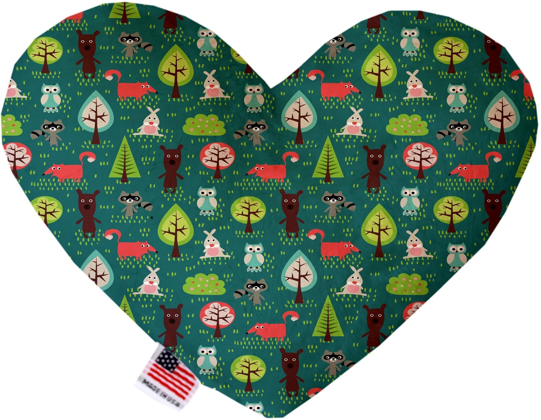 Pet and Dog Plush Heart or Bone Toy, "Forest Friends Group" (Available in different sizes, and 7 different pattern options!) Fox & Friends 6" Heart