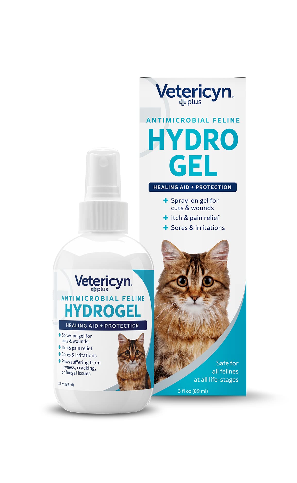 Vetericyn Plus Cat Wound Care Hydrogel Spray | Feline Healing Aid and Wound Protectant, Sprayable Gel to Relieve Cat Itchy Skin.