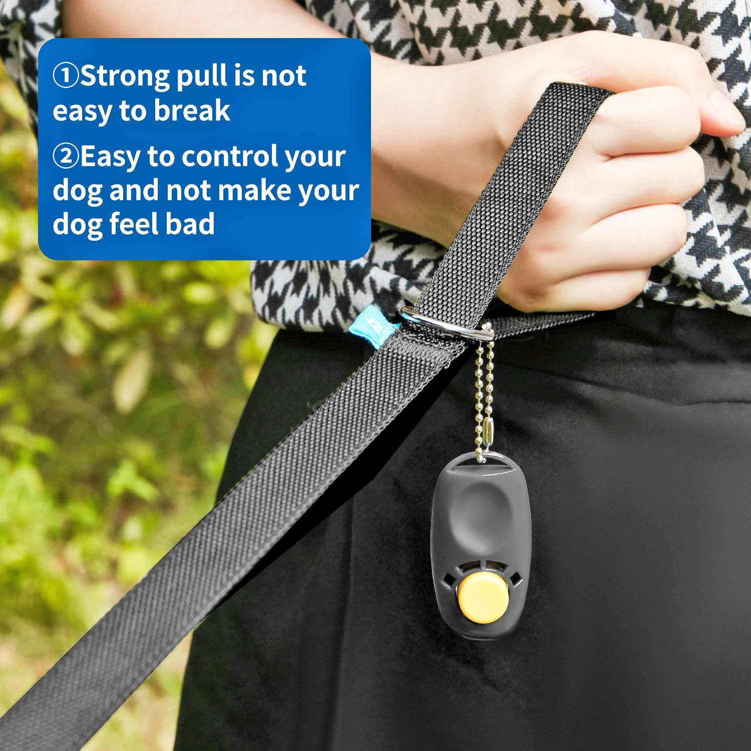 Baapet 15/20/30/50/100 Ft Long Dog Training Leash With Clickers For Small, Medium And Large Dogs Or Cats (30 Feet, Black)