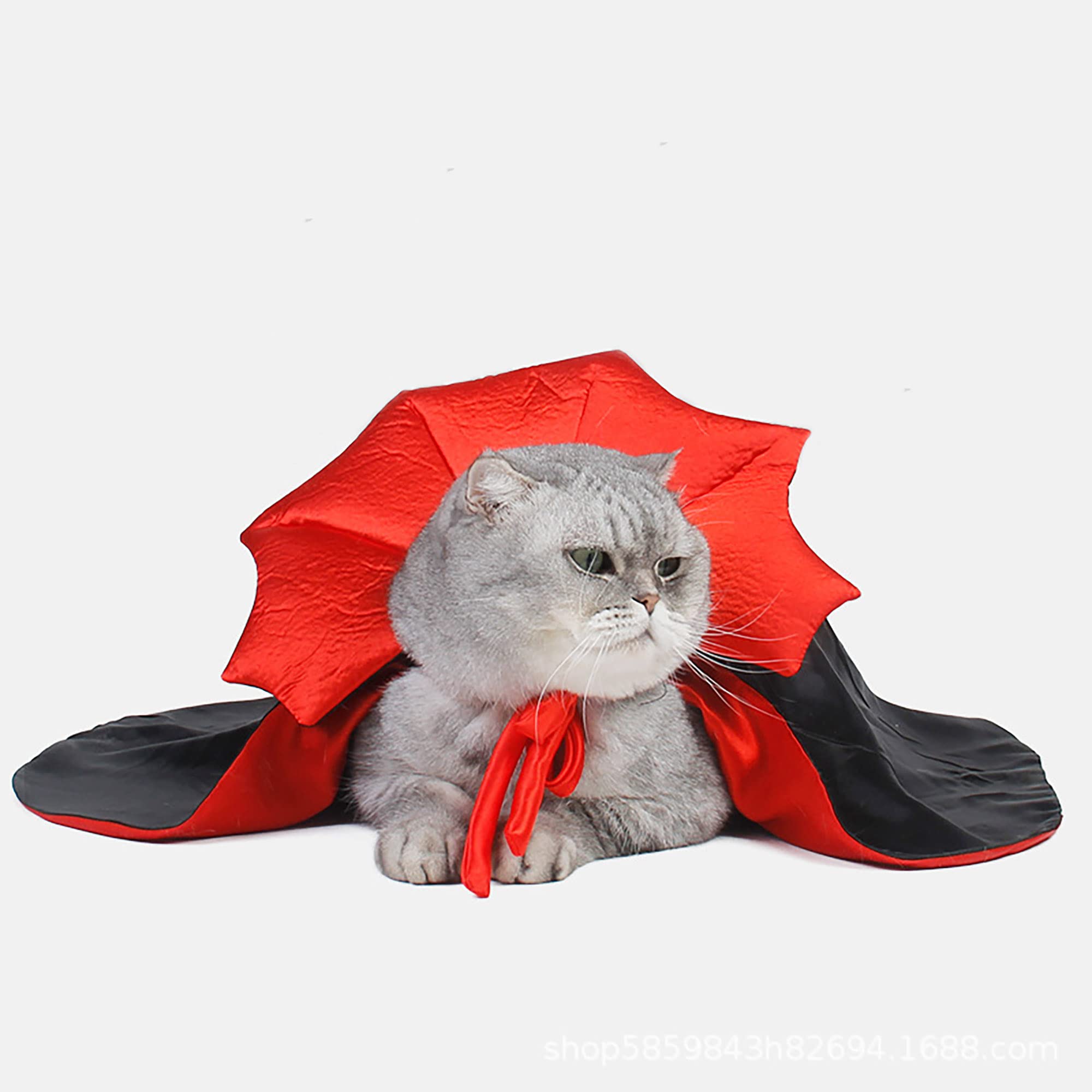 Adoggygo Halloween Dog Costume Dog Vampire Devil Costume Dog Halloween Cloak Cape Red Black Halloween Vampire Costumes For Small Medium Large Dogs (Black&Red, Small)